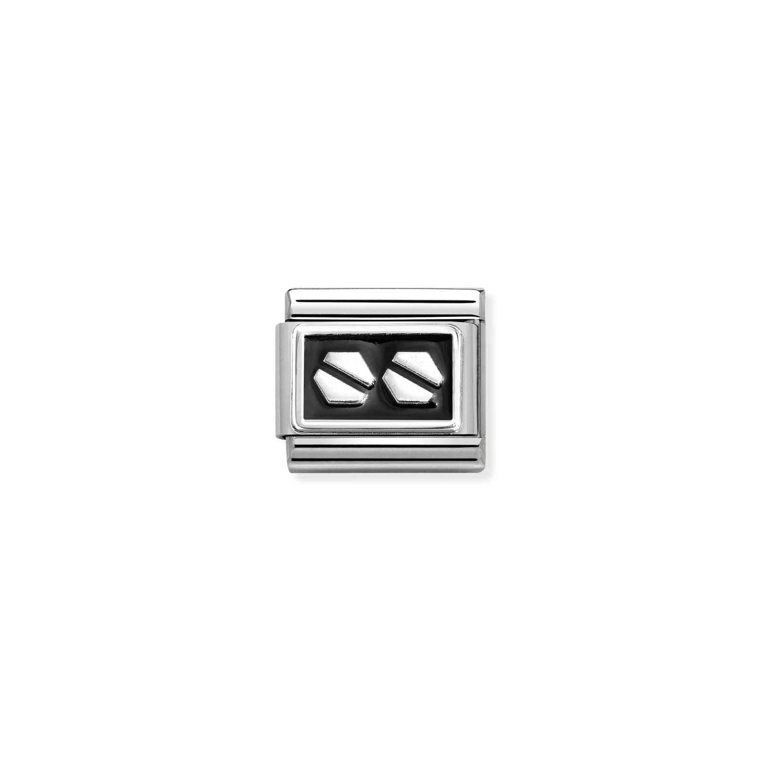 Nomination CL PLATES SYMBOLS in stainless steel, 925 sterling silver and enamel Double hex screws Charm