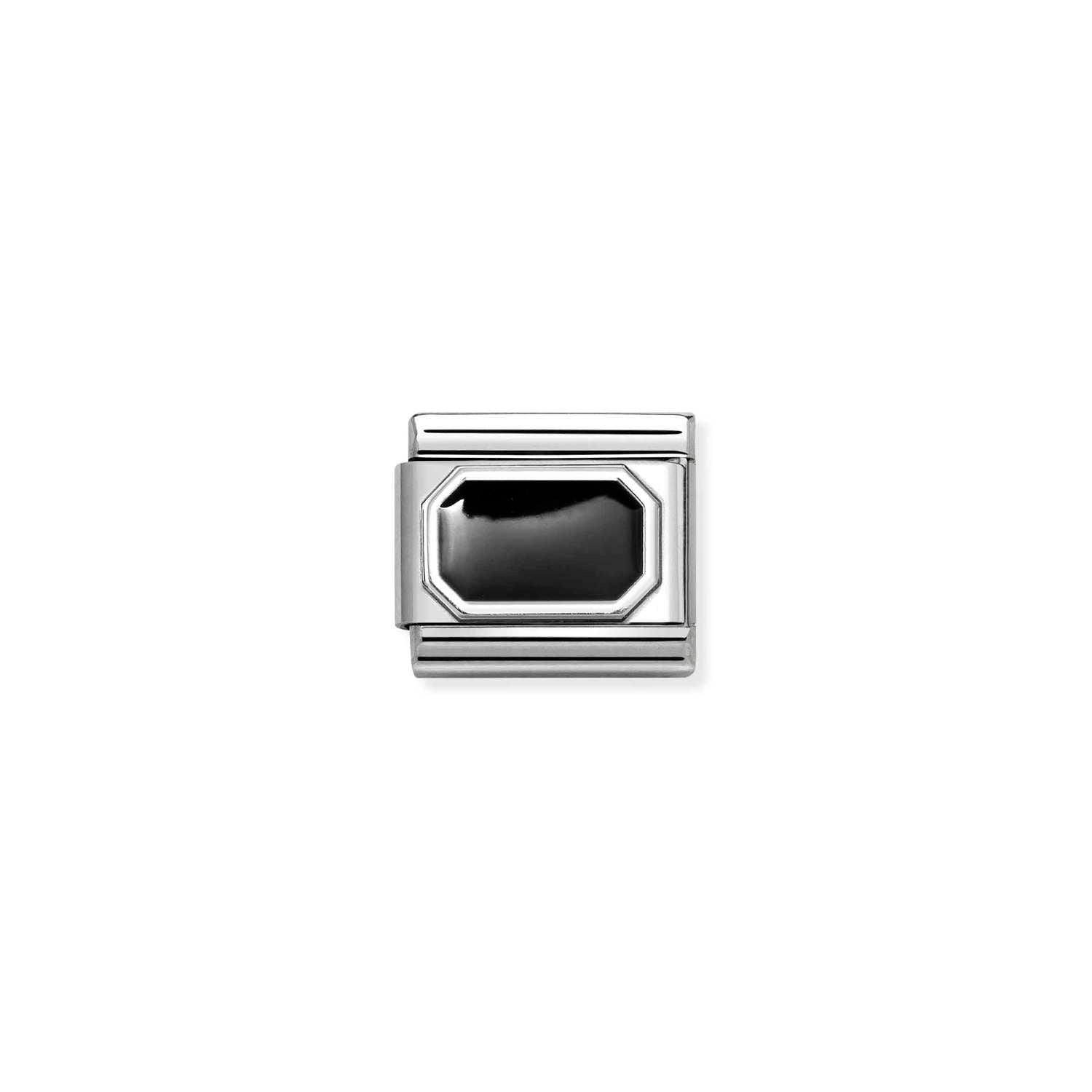 Nomination CL PLATES SYMBOLS in stainless steel, 925 sterling silver and enamel Blunted rectangle Charm