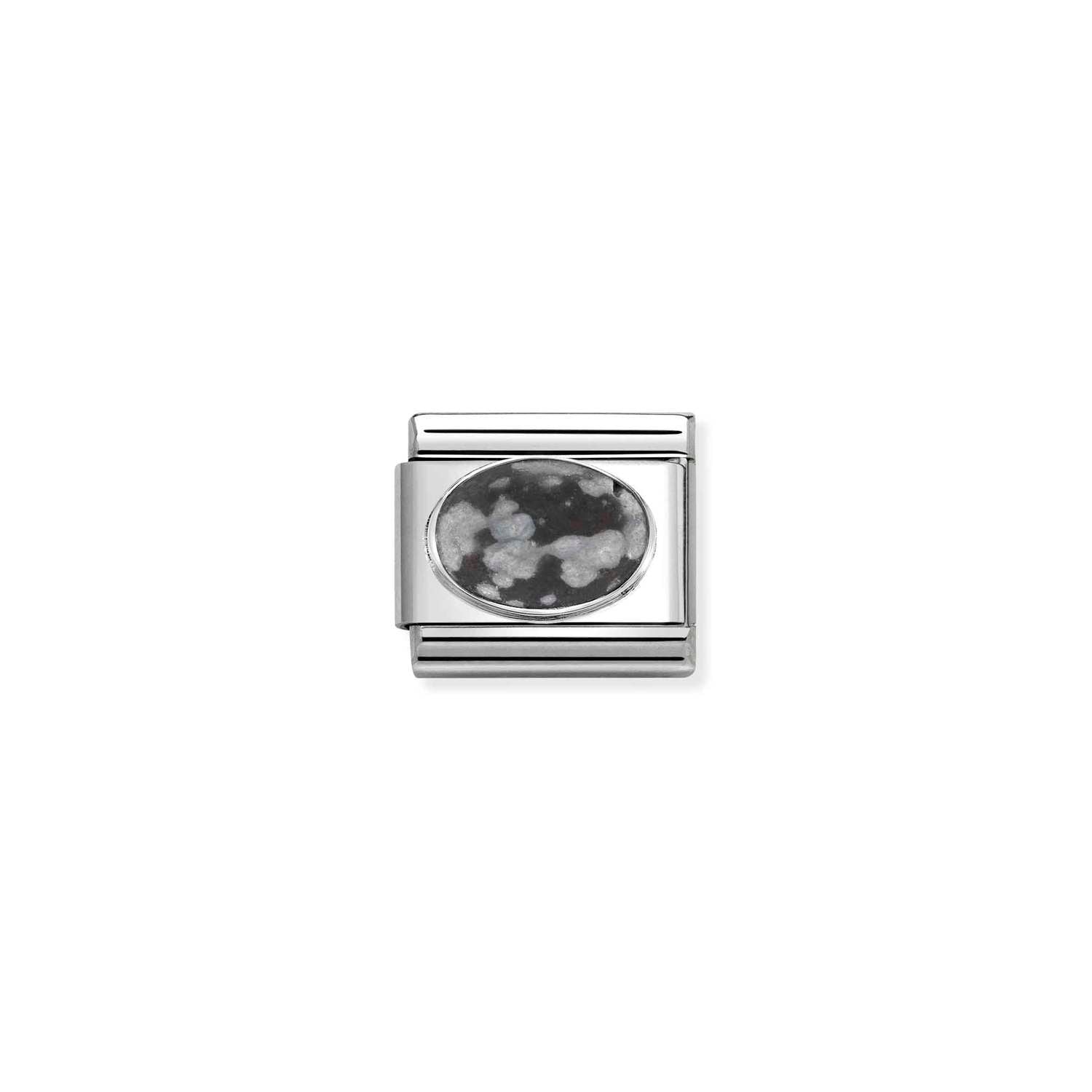 Nomination Classic HARD STONES Silver MAT OBSIDIAN Charm