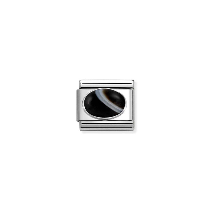 Nomination Classic HARD STONES Silver BANDED ONYX MAT Charm
