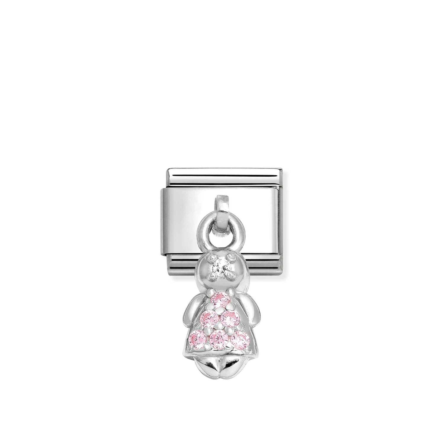 Nomination Classic CHARMS stainless Silver PINK girl Charm