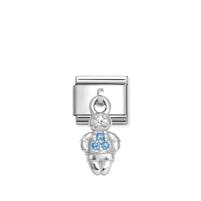 Nomination Classic CHARMS stainless Silver BLUE boy Charm