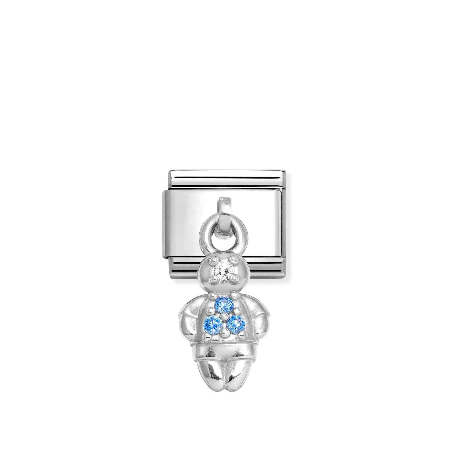Nomination Classic CHARMS stainless Silver BLUE boy Charm