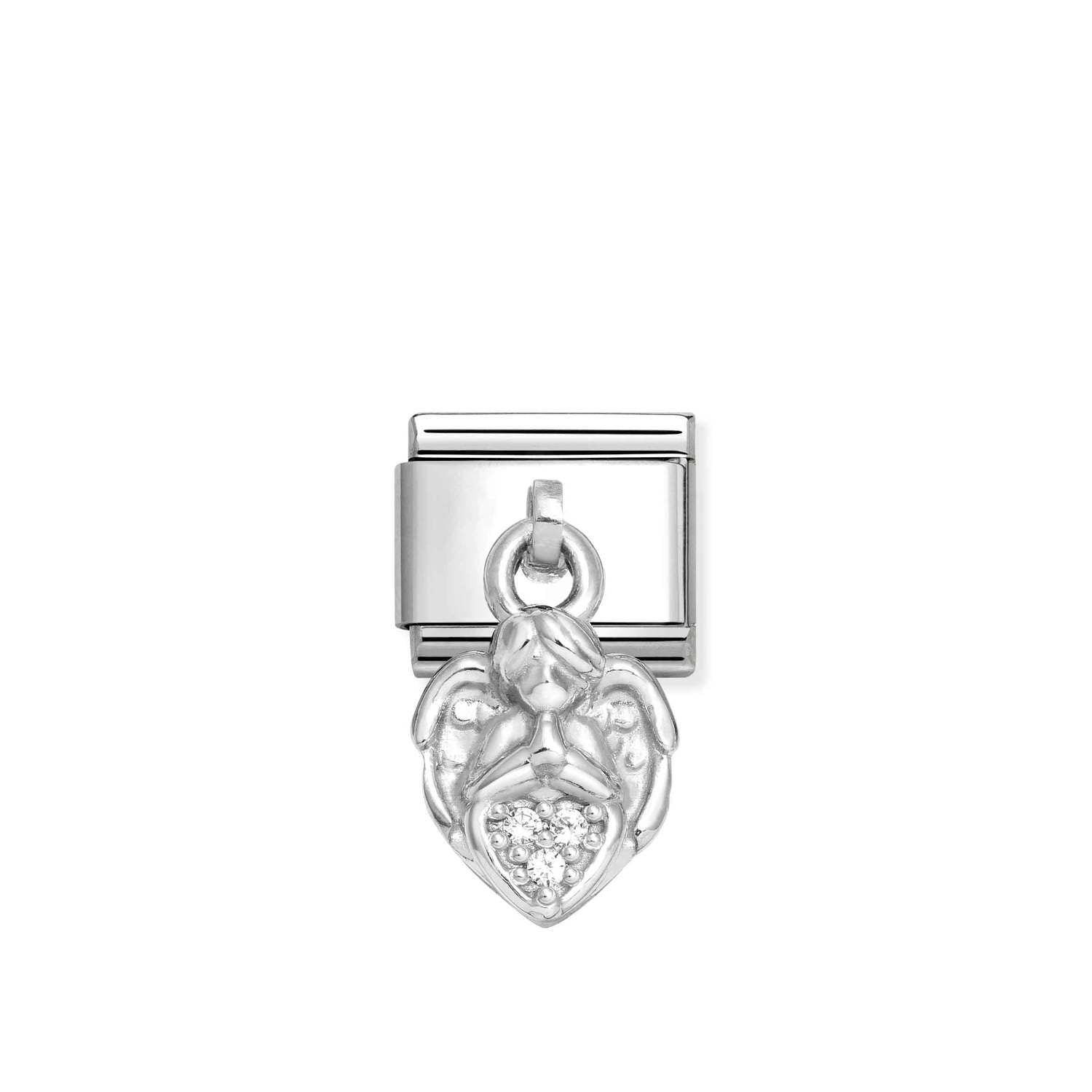 Nomination Classic CHARMS stainless Silver Angel with heart Charm