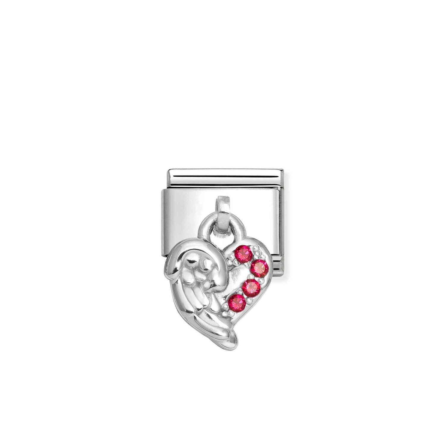 Nomination Classic CHARMS stainless Silver Heart wings RED Charm