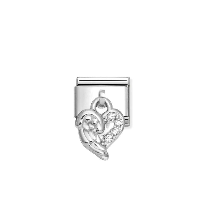 Nomination Classic CHARMS stainless Silver Heart in WHITE Charm