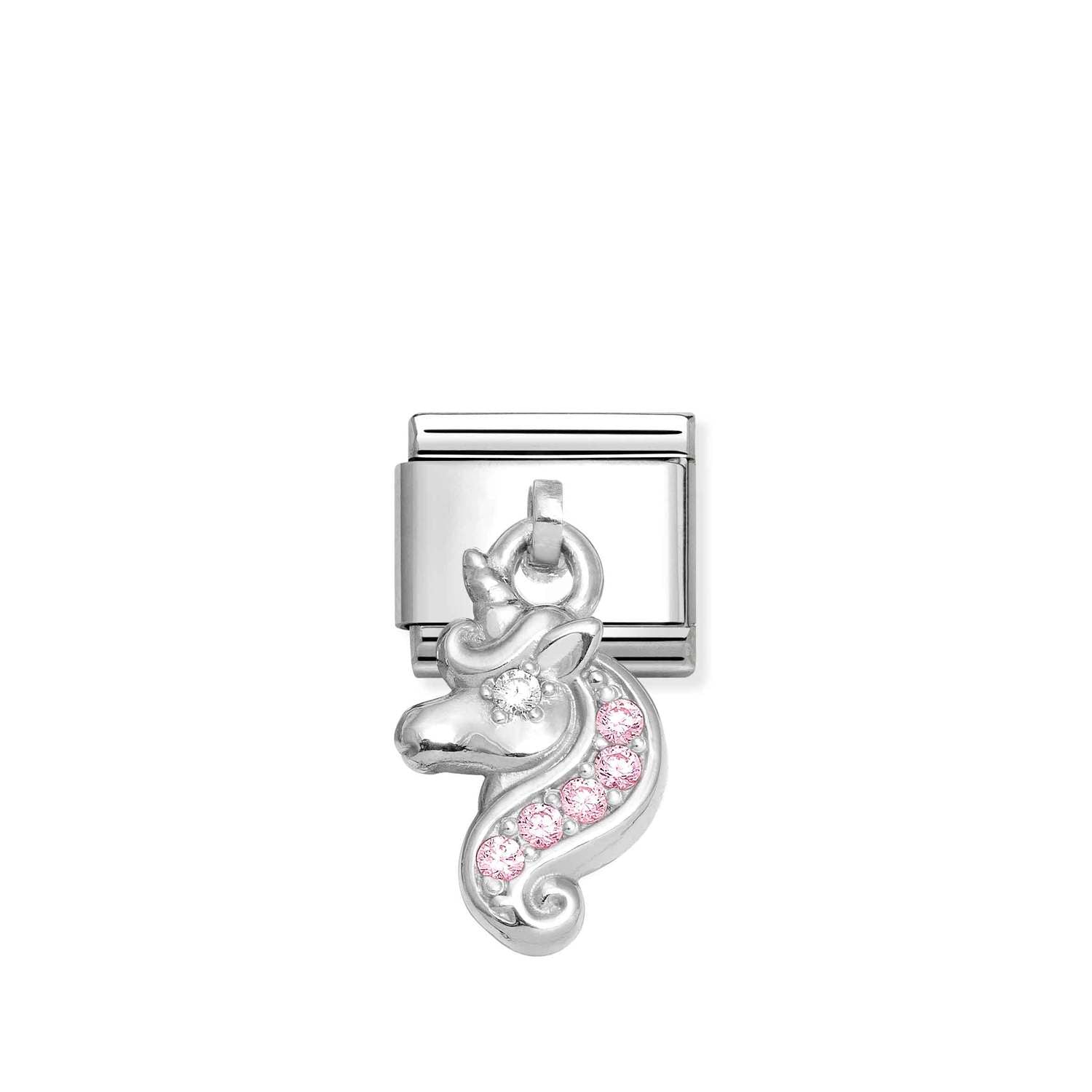 Nomination Classic CHARMS stainless Silver PINK Unicorn Charm