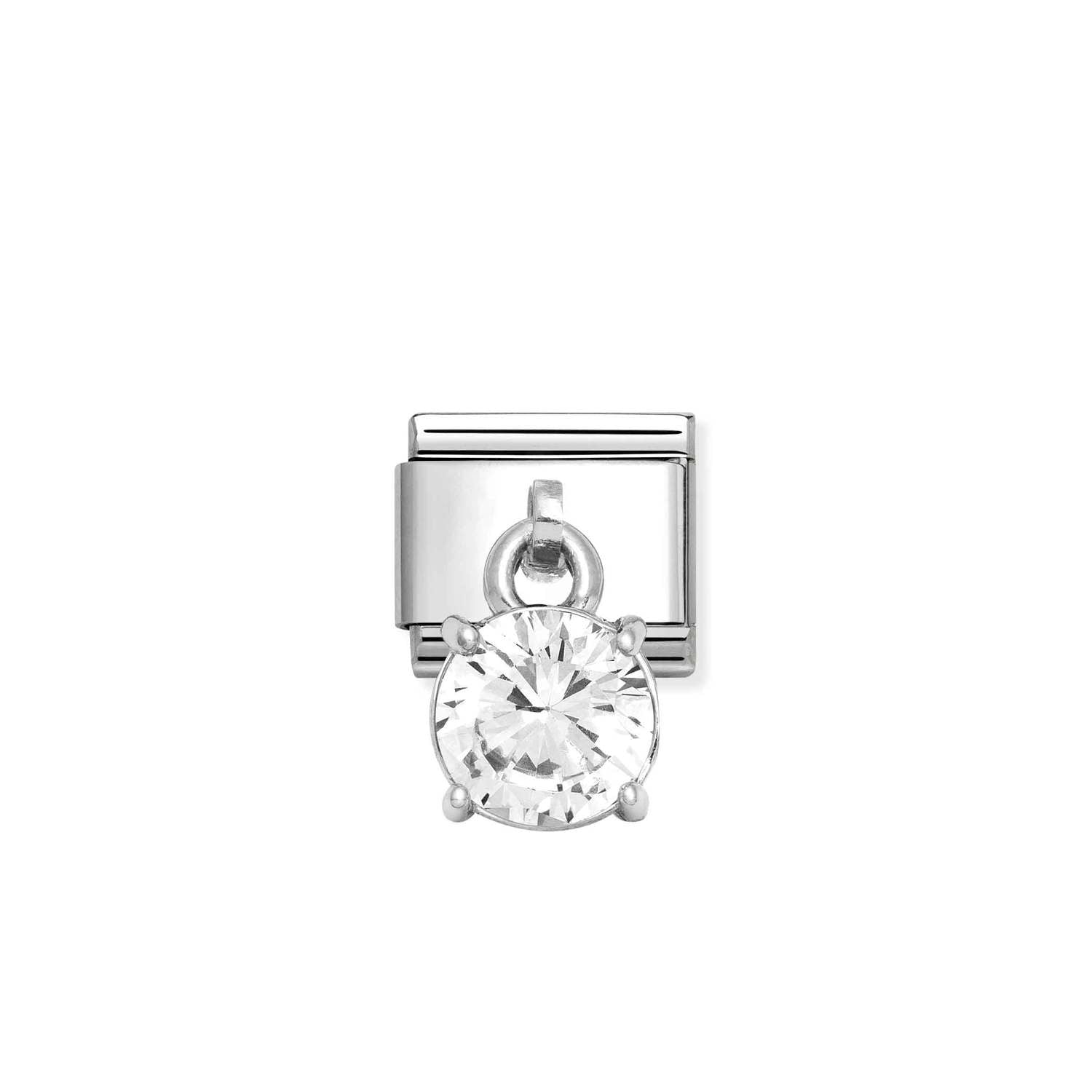 Nomination Classic CHARMS Silver and Cubic Zirconia White round Charm