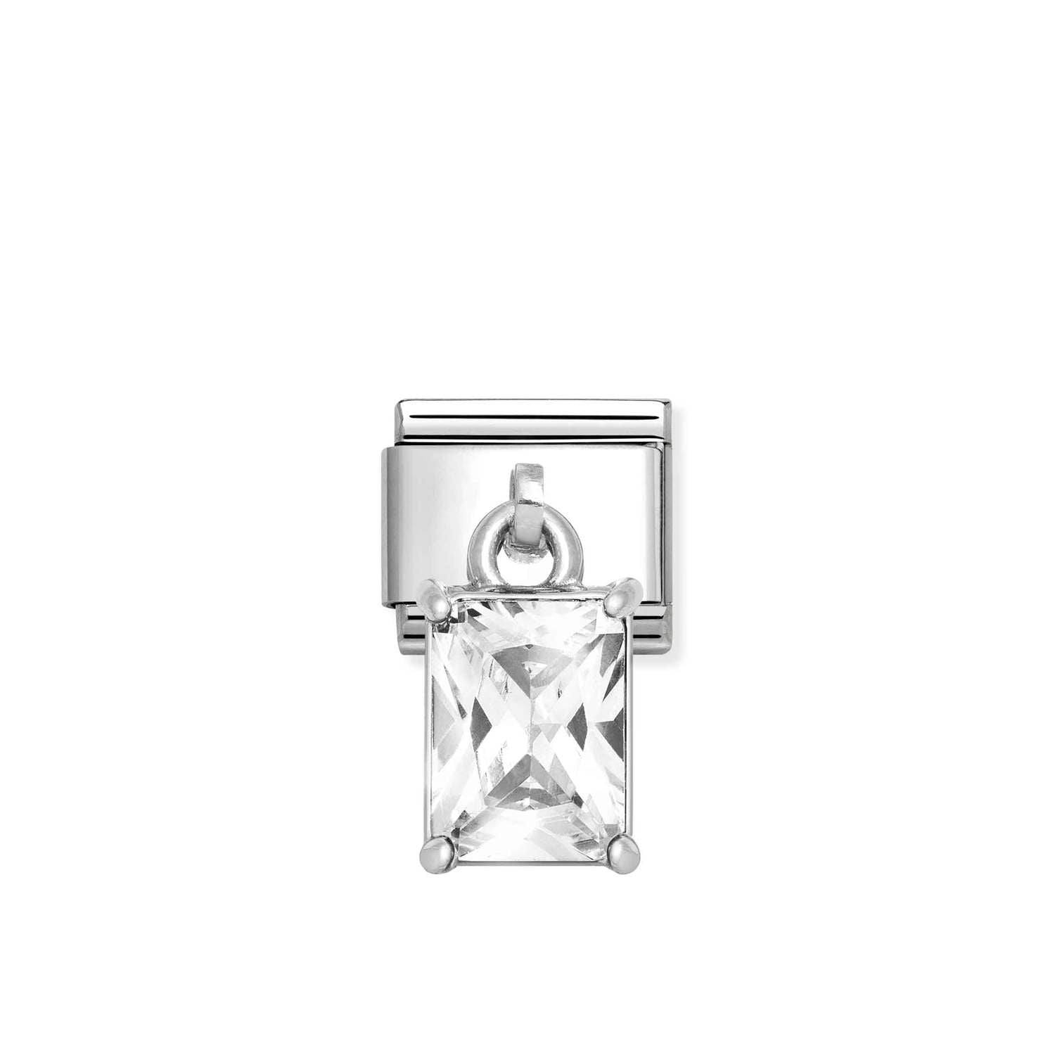 Nomination Classic CHARMS Silver and Cubic Zirconia White baguette Charm