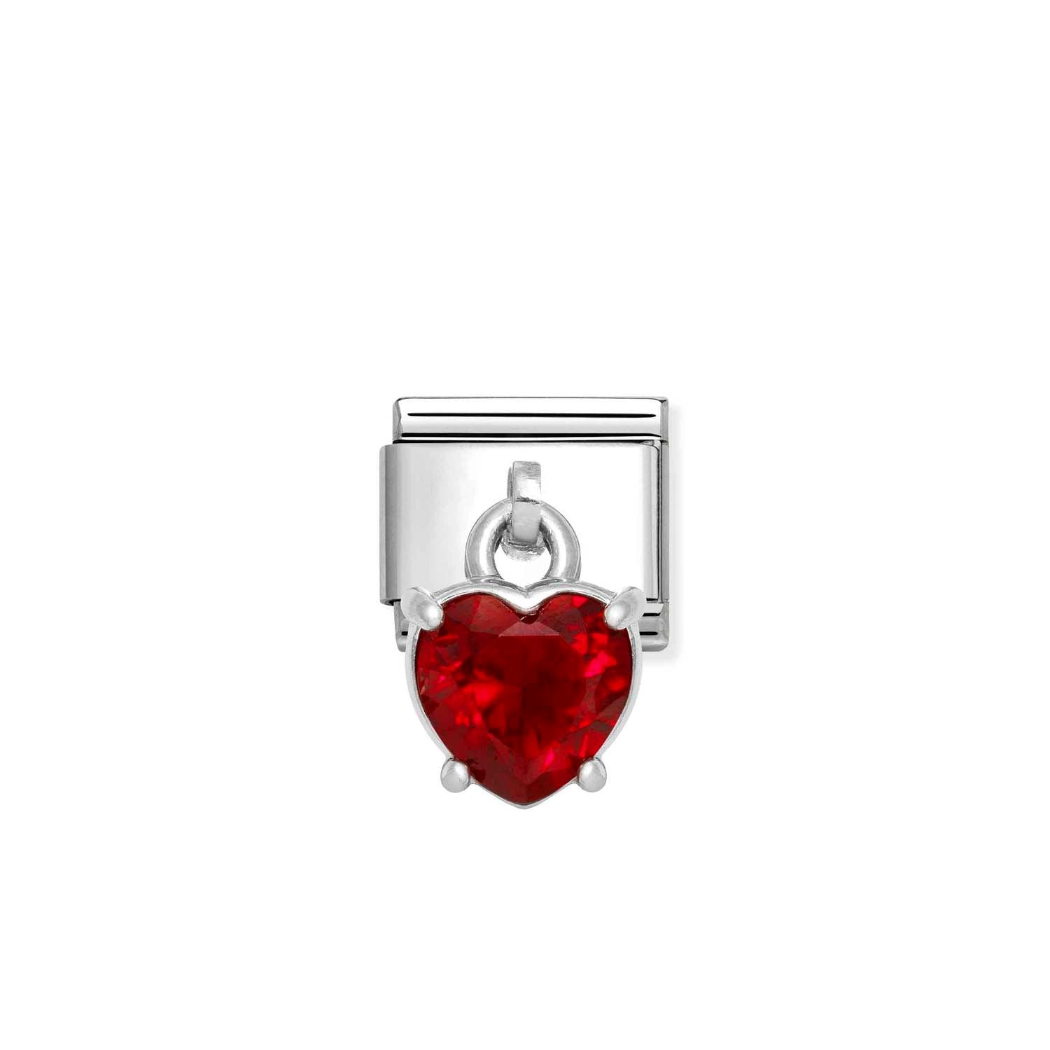 Nomination Classic CHARMS Silver and Cubic Zirconia Red heart Charm