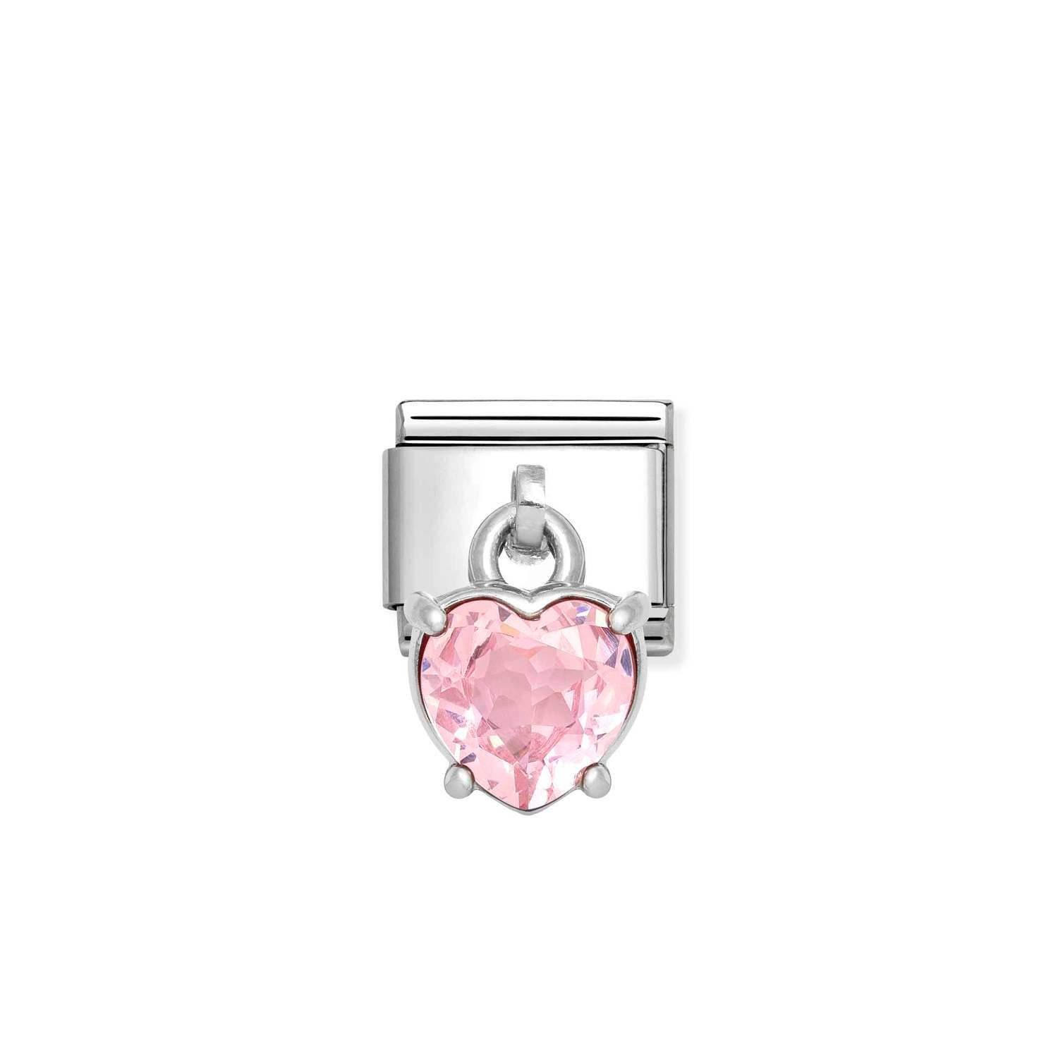 Nomination Classic CHARMS Silver and Cubic Zirconia Pink heart Charm