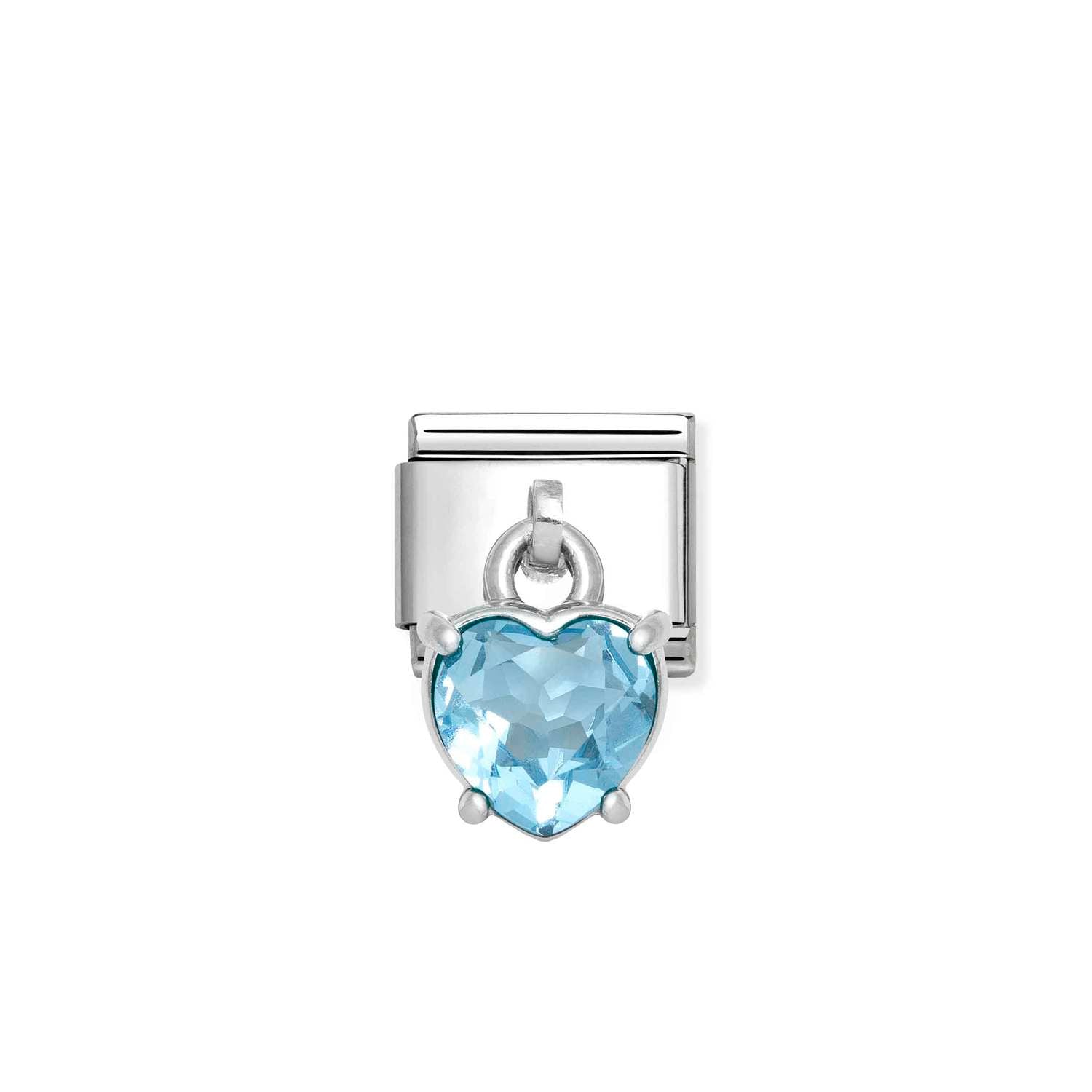 Nomination Classic CHARMS Silver and Cubic Zirconia Blue heart Charm
