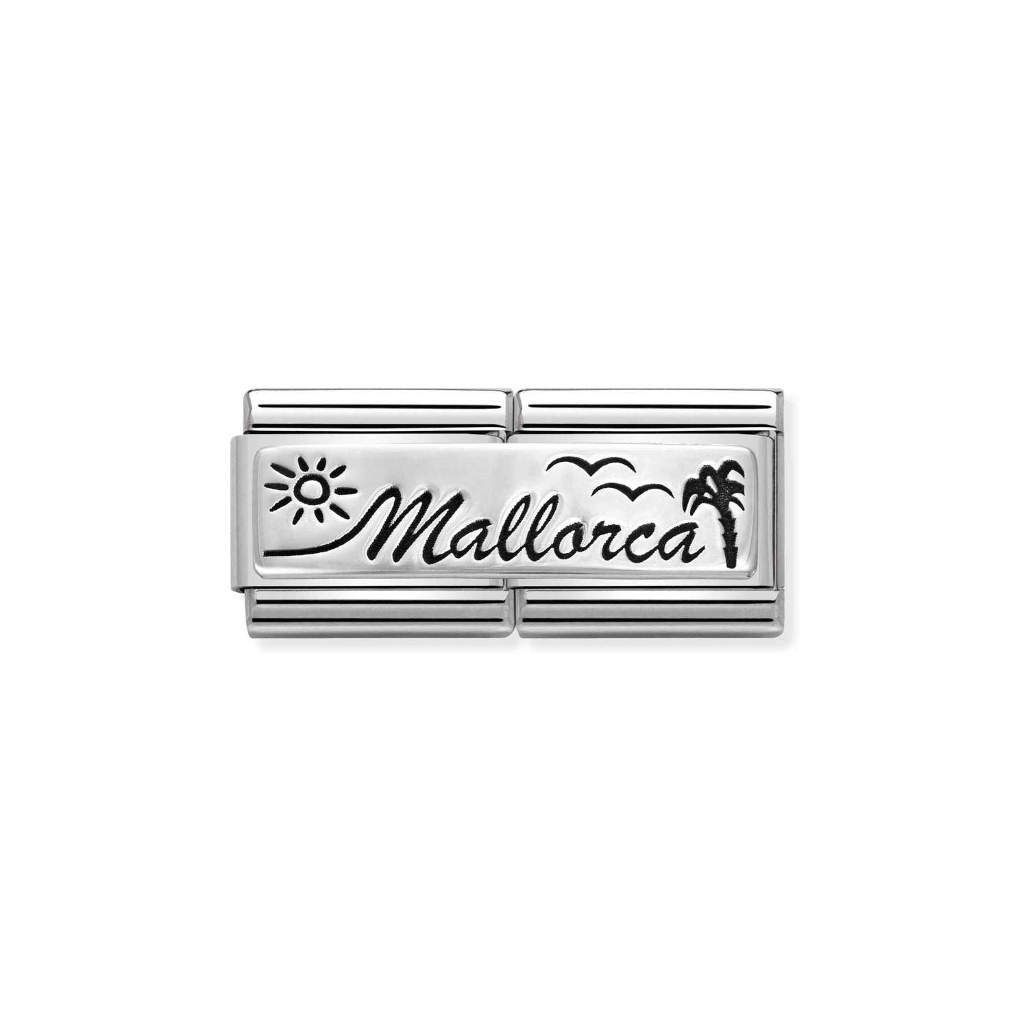 Nomination DOUBLE Classic ENGRAVED Silver Mallorca Charm