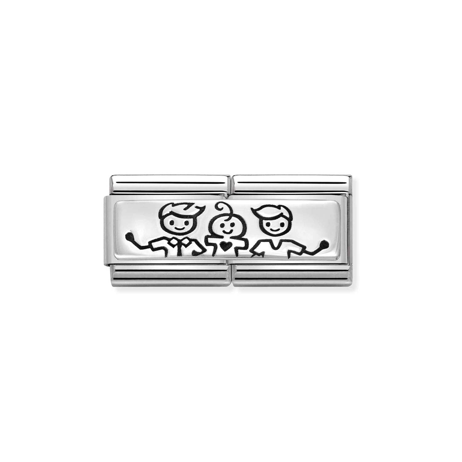 Nomination Classic DOUBLE ENGRAVED Silver CUSTOM 2 Dads with baby Charm