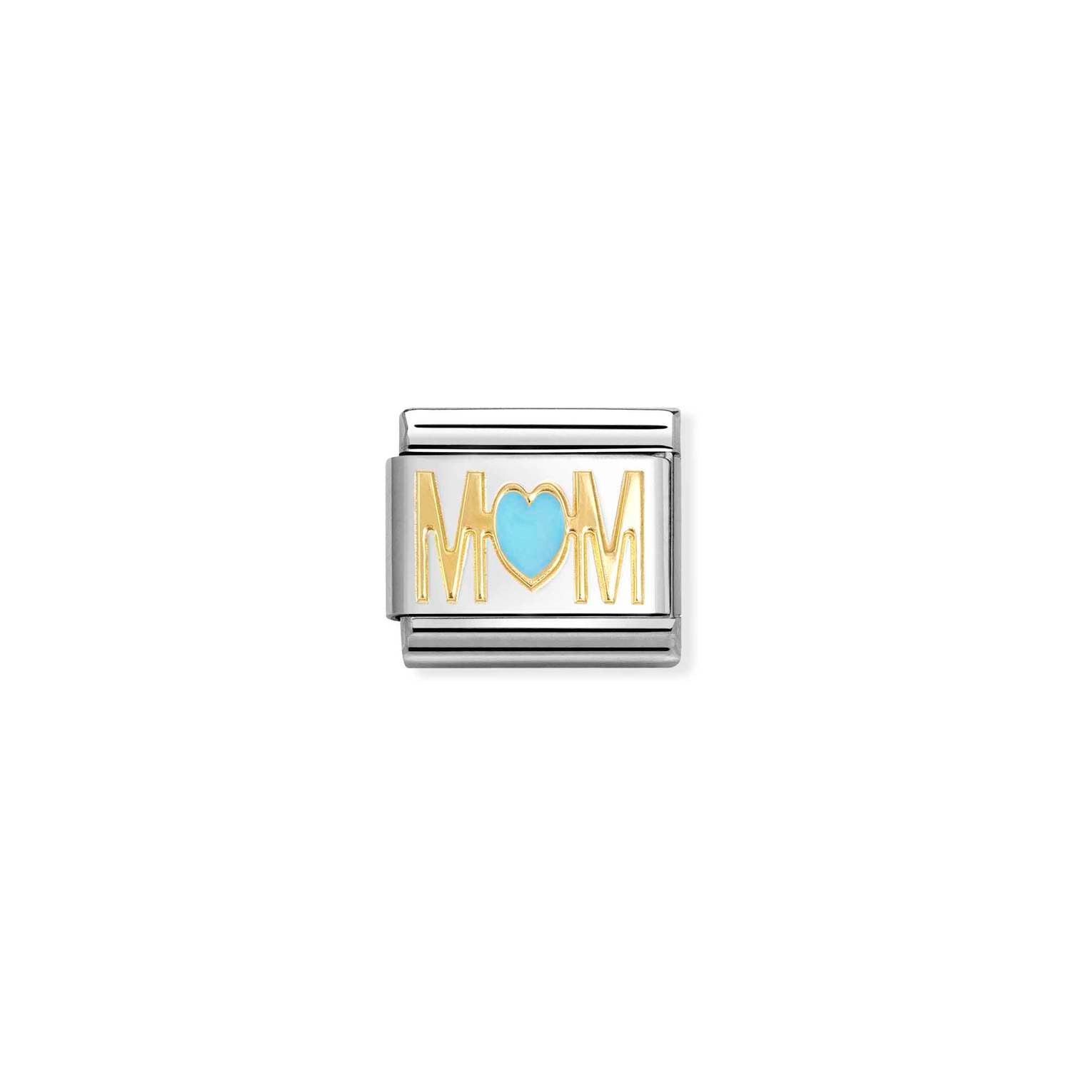 Nomination Classic Gold MOM BLUE heart Charm
