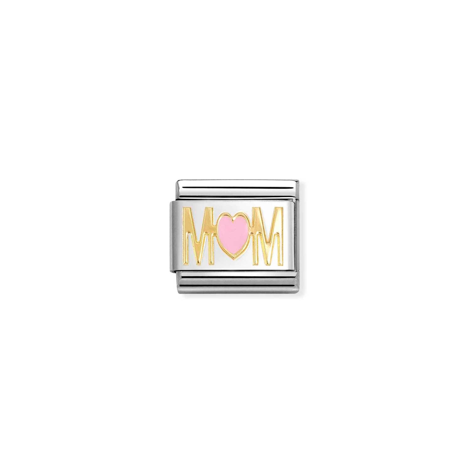 Nomination Classic Gold MOM PINK heart Charm