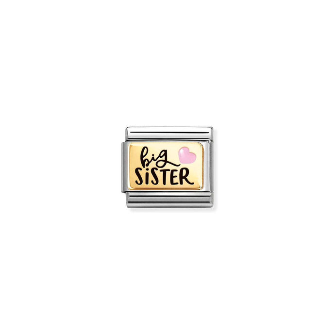 Nomination Classic PLATES Gold Big Sister Charm