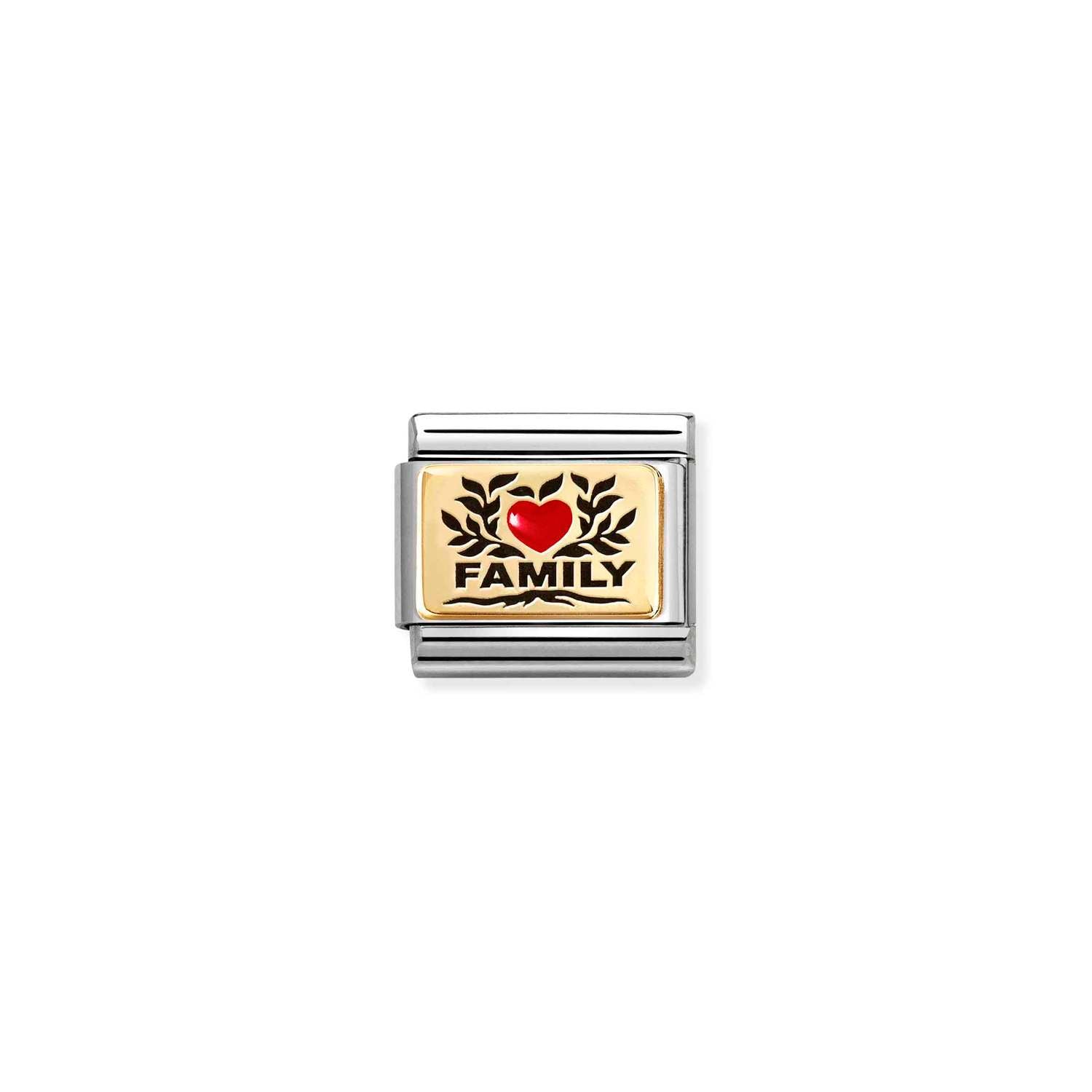 Nomination Classic PLATES Gold Family red heart Charm