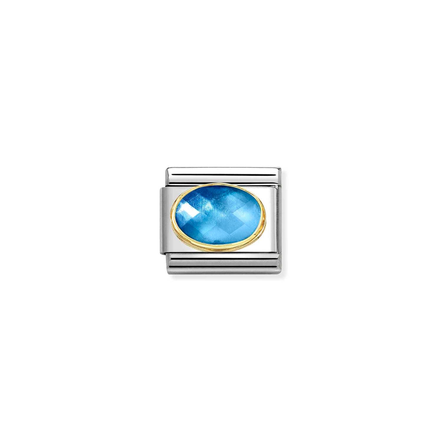Nomination Classic FACETED STONES in Gold LIGHT BLUE BLUE Charm