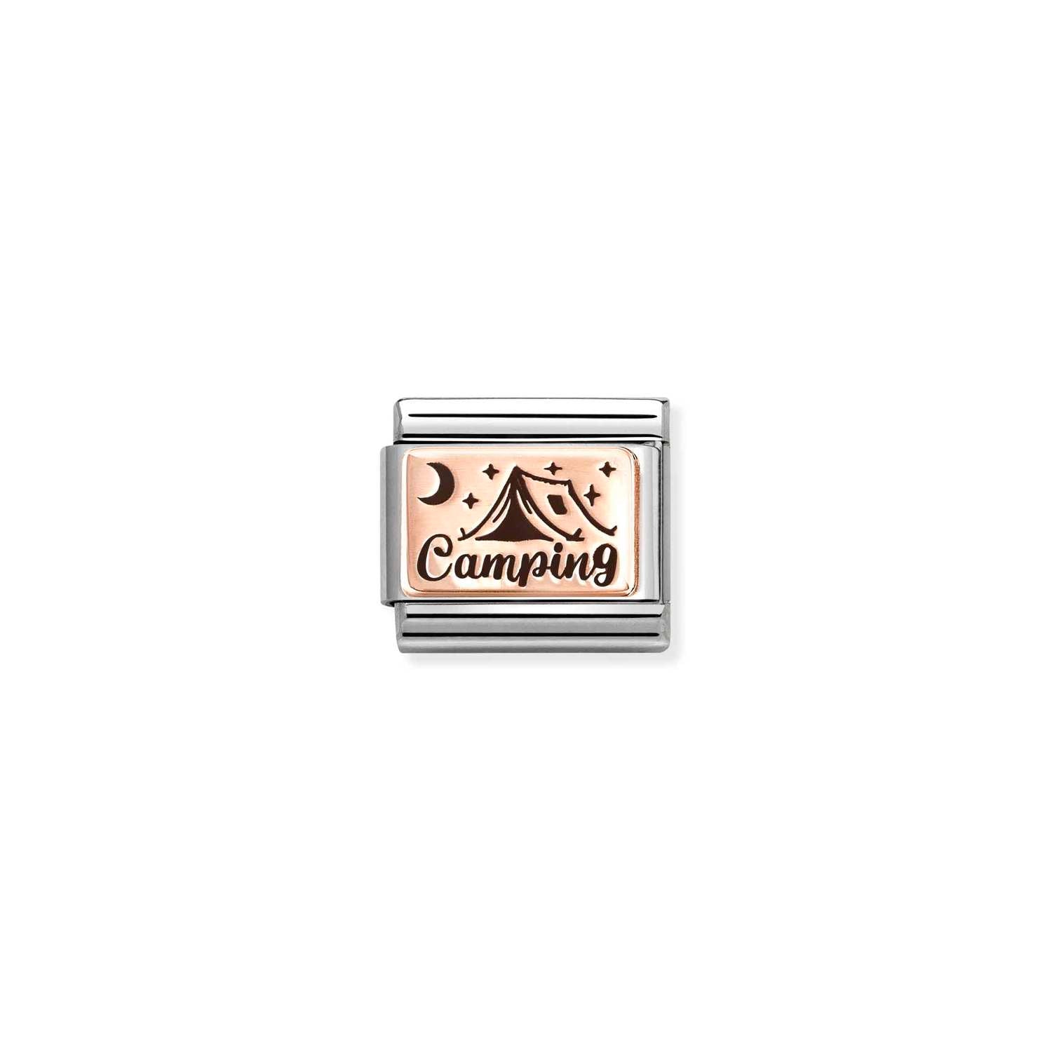 Nomination Classic PLATES 9ct Rose Gold Camping Charm