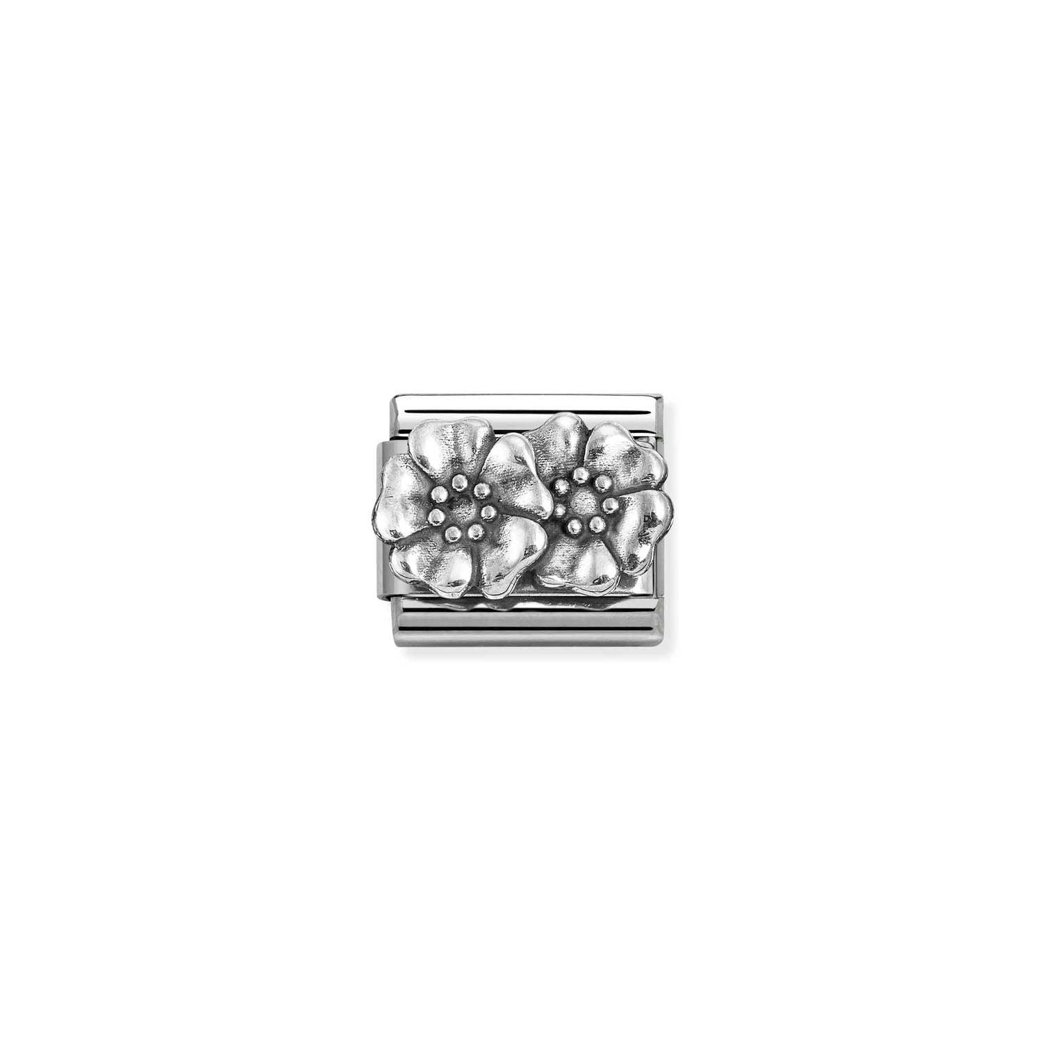 Nomination Classic OXIDIZED SYMBOLS in Silver Flowers Charm