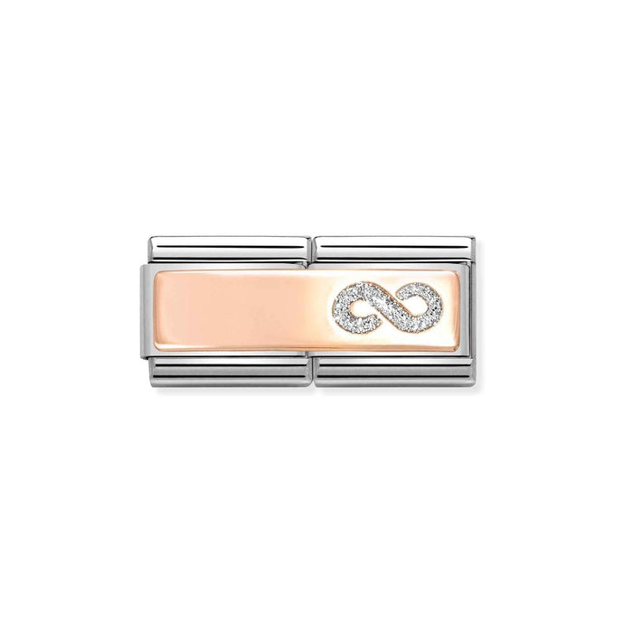 Nomination DOUBLE Classic SYMBOLS 9ct Rose Gold Infinite glitter Charm