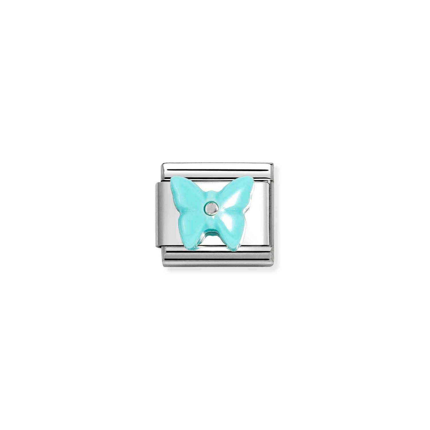 Nomination Classic Silver Butterfly in TURQUOISE Charm