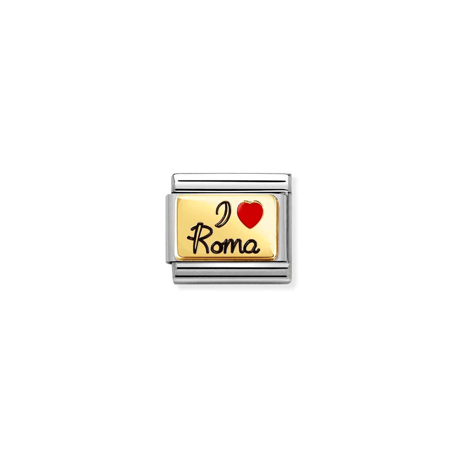 Nomination Classic Gold I Love Roma with black enamel Charm