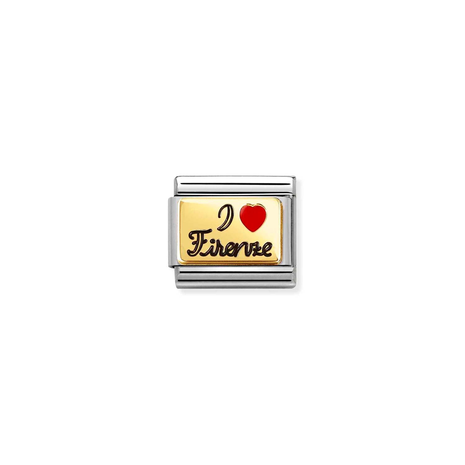 Nomination Classic Gold I Love Florence with black ena Charm
