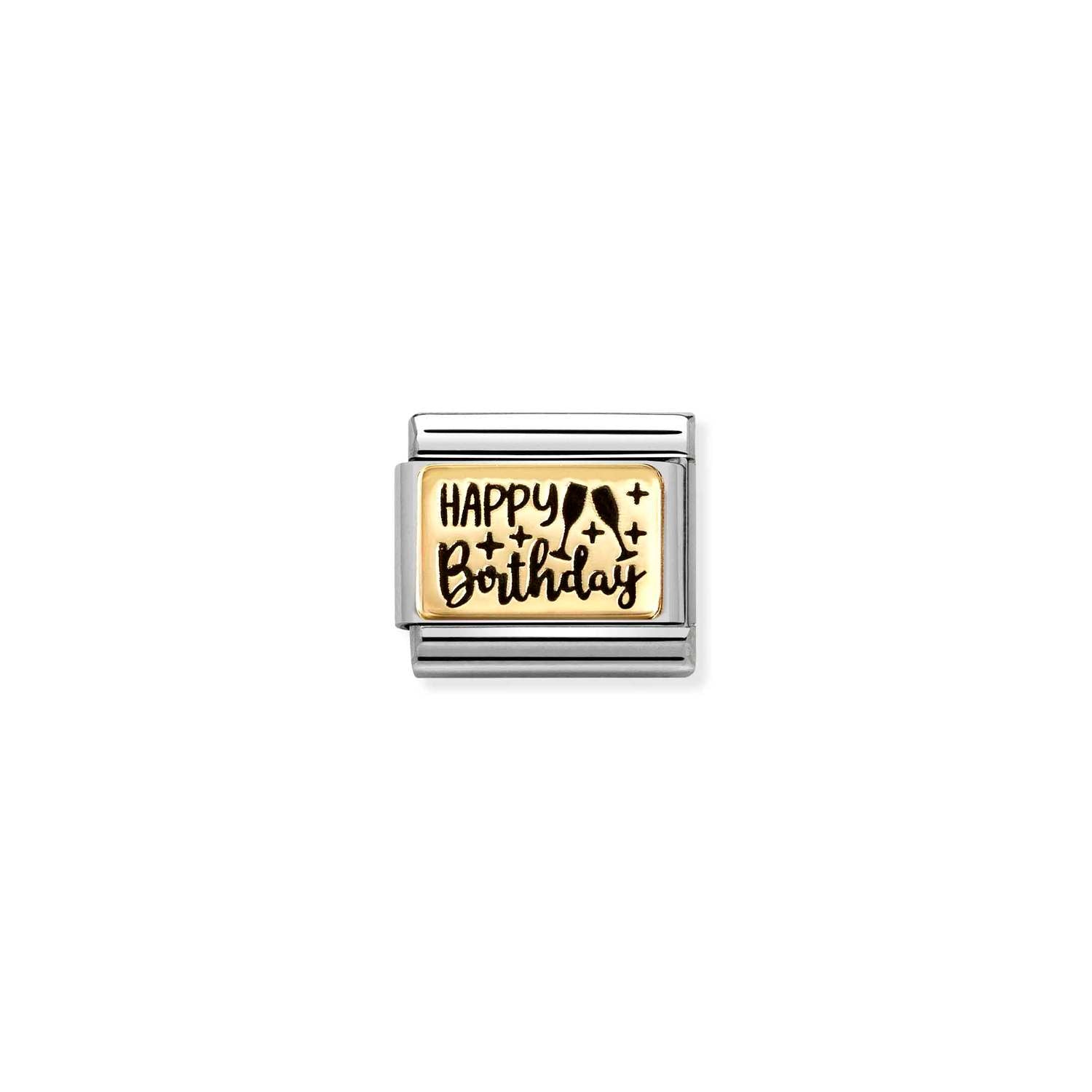 Nomination Classic Gold Happy Birthday Charm