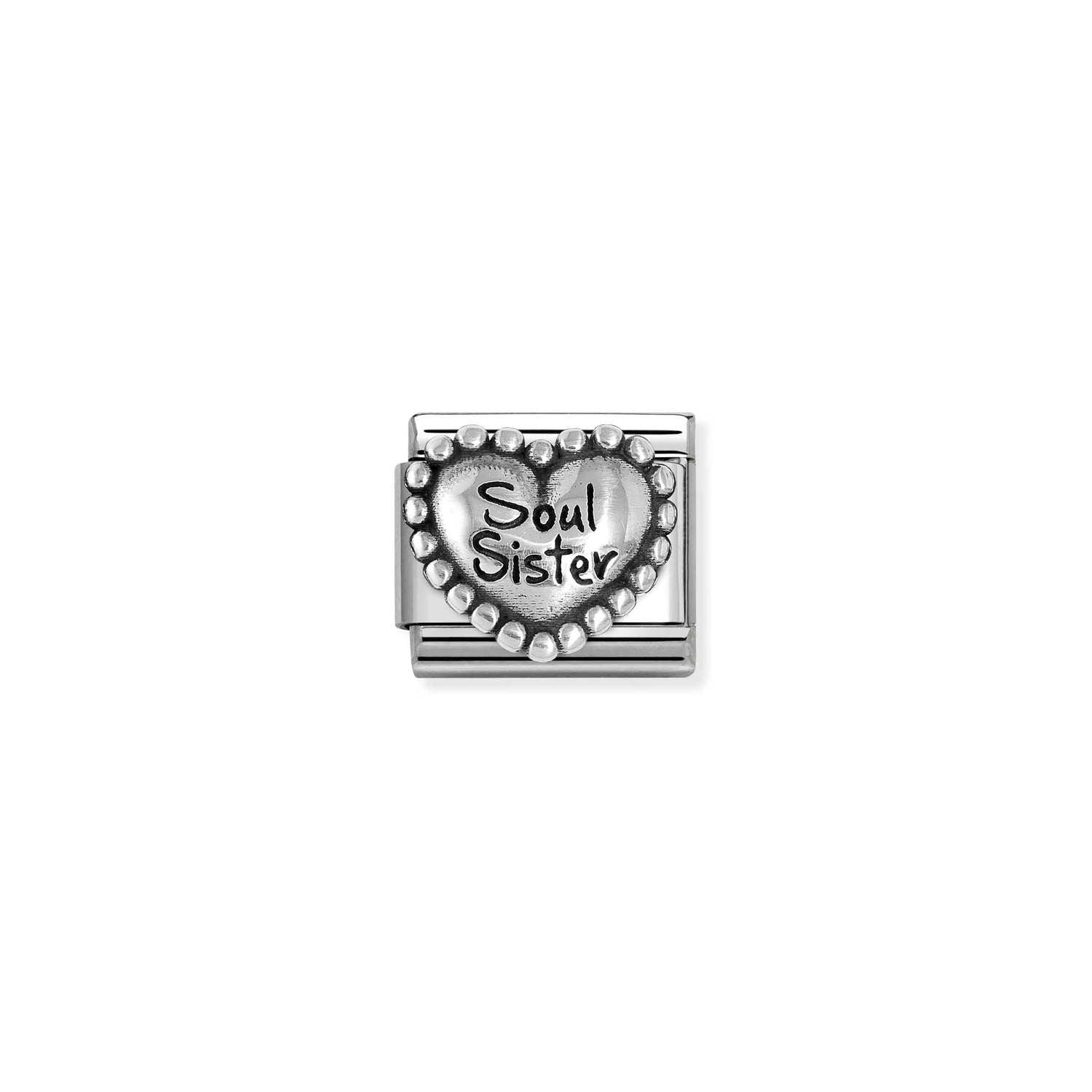 Nomination Classic OXIDIZED SYMBOLS in Silver Heart with dots Soul Sister Charm