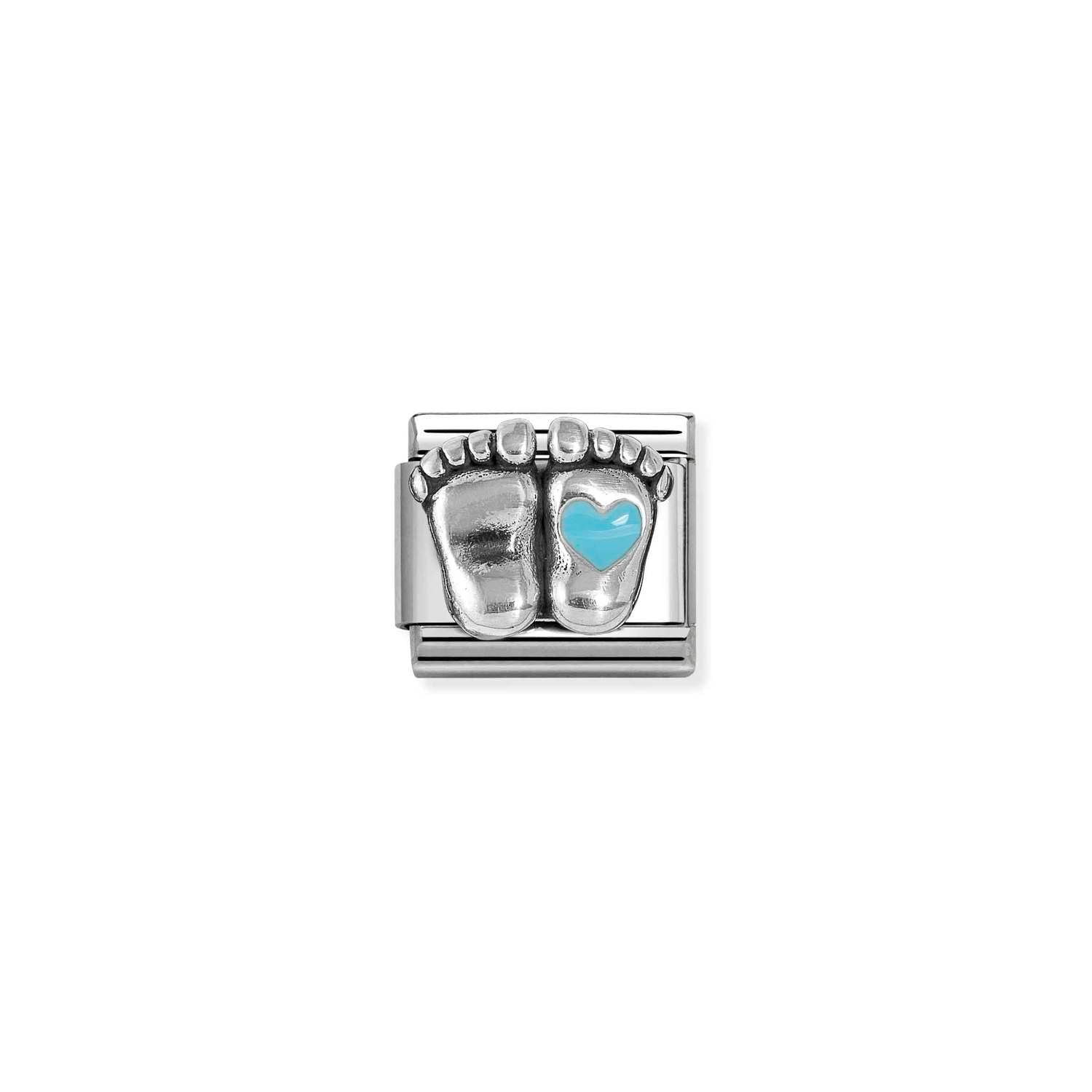 Nomination Classic Silver Light blue rounded feet Charm