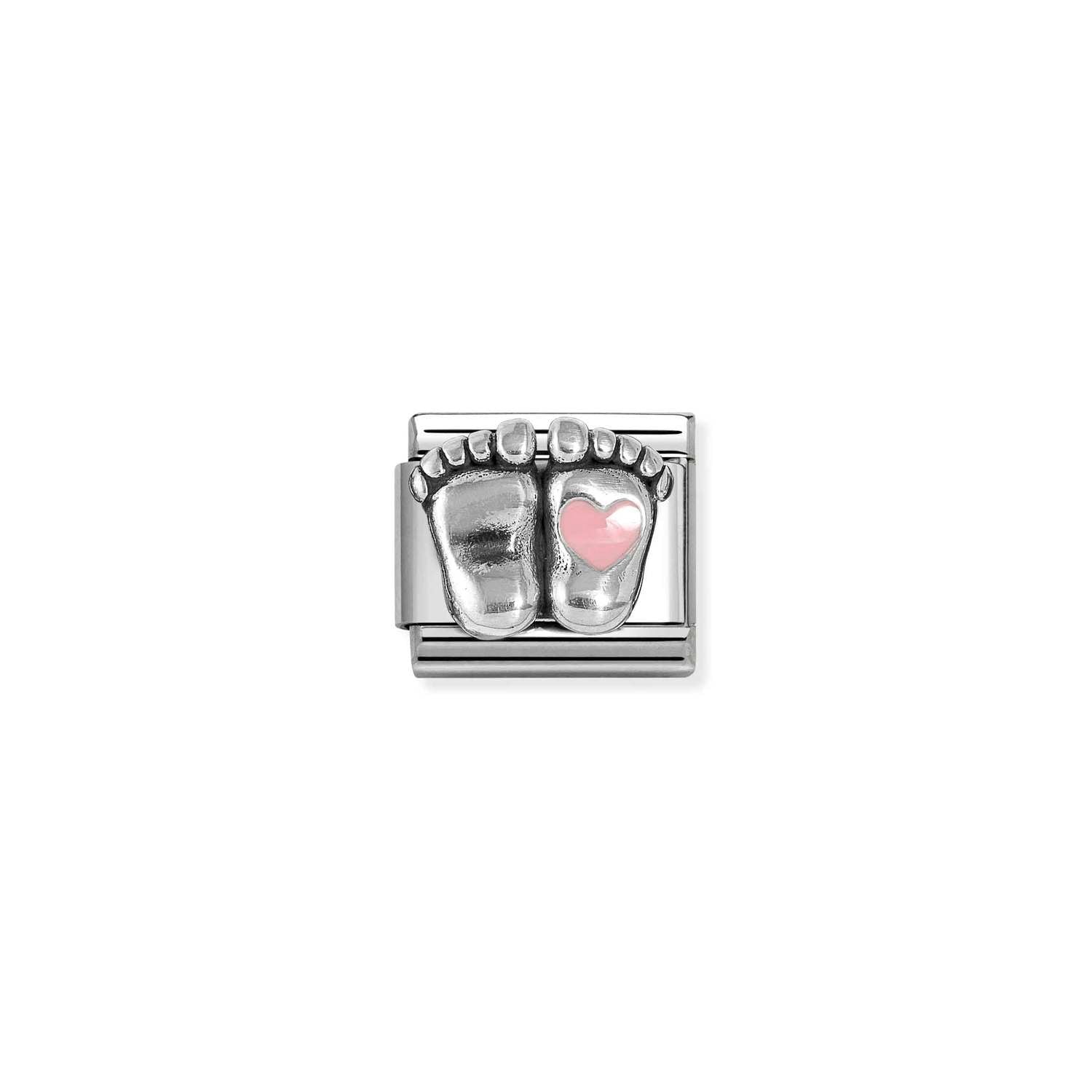 Nomination Classic Silver Pink rounded feet Charm