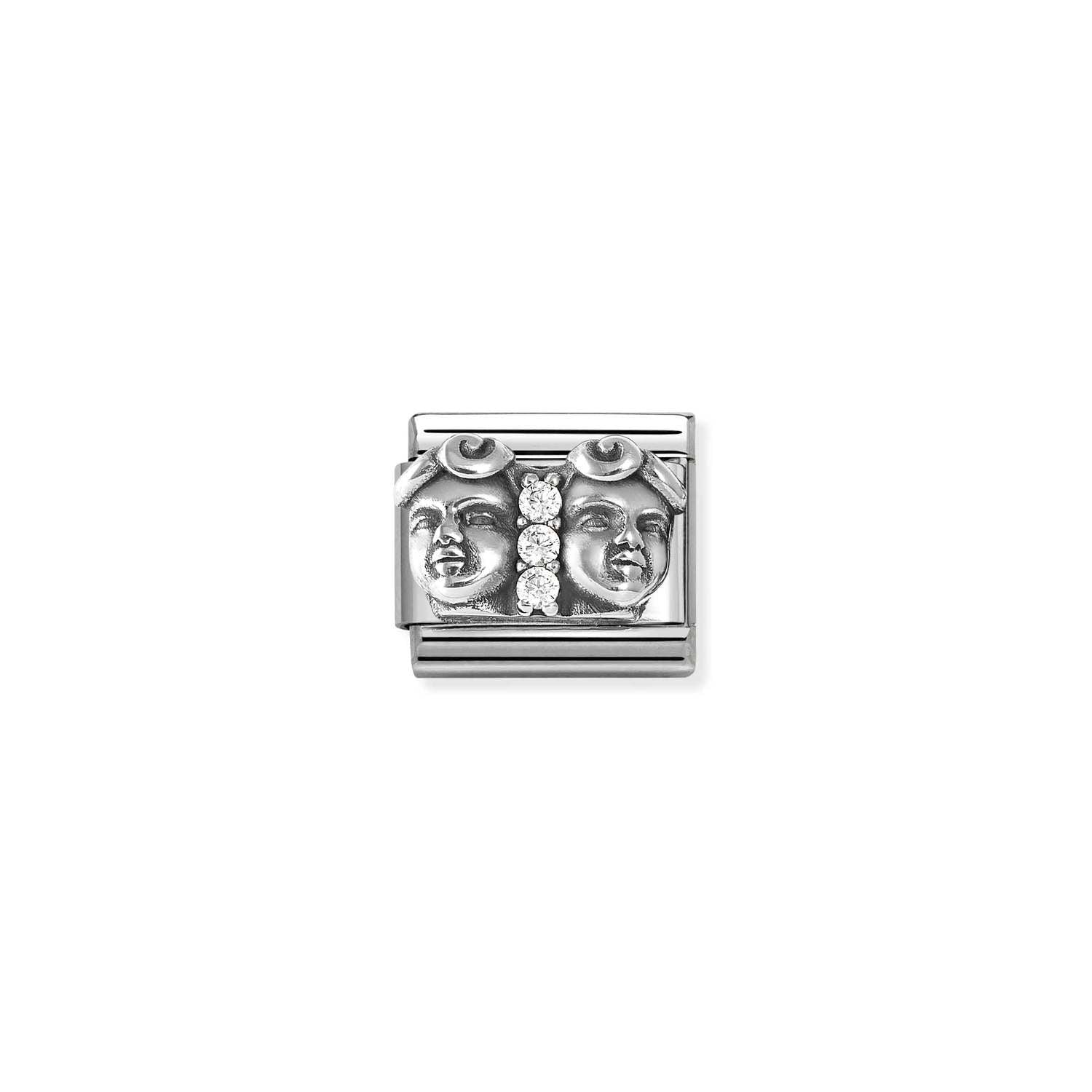 Nomination Classic ZODIACO RELIEF Silver and Cubic Zirconia Gemini Charm