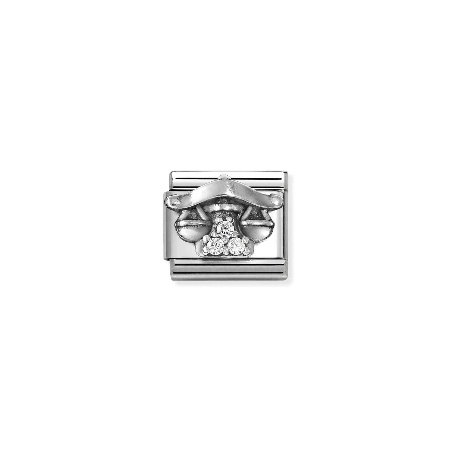 Nomination Classic ZODIACO RELIEF Silver and Cubic Zirconia Libra Charm