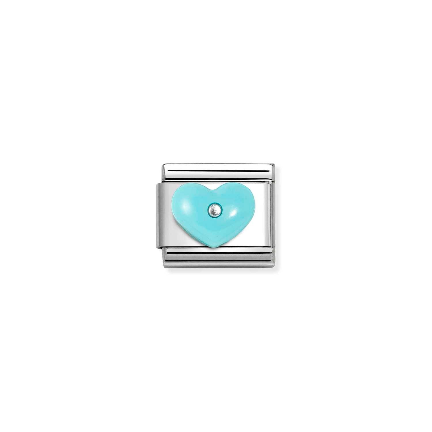 Nomination Classic Silver TURQUOISE heart Charm
