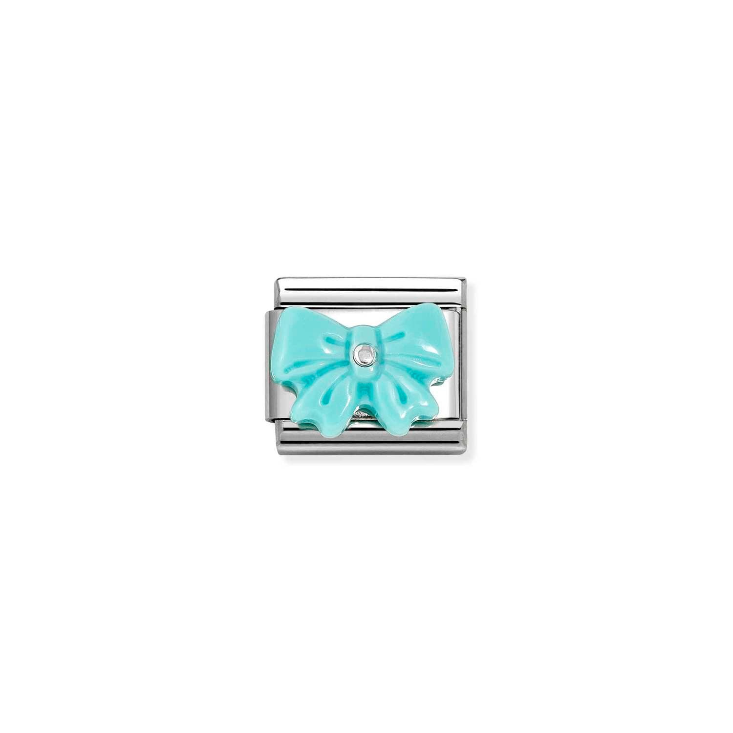 Nomination Classic Silver TURQUOISE bow Charm