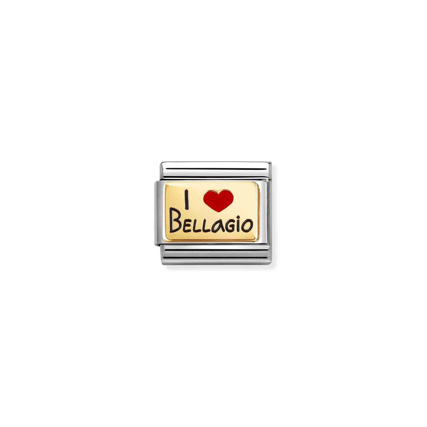 Nomination Classic Gold I Love Bellagio with black ena Charm