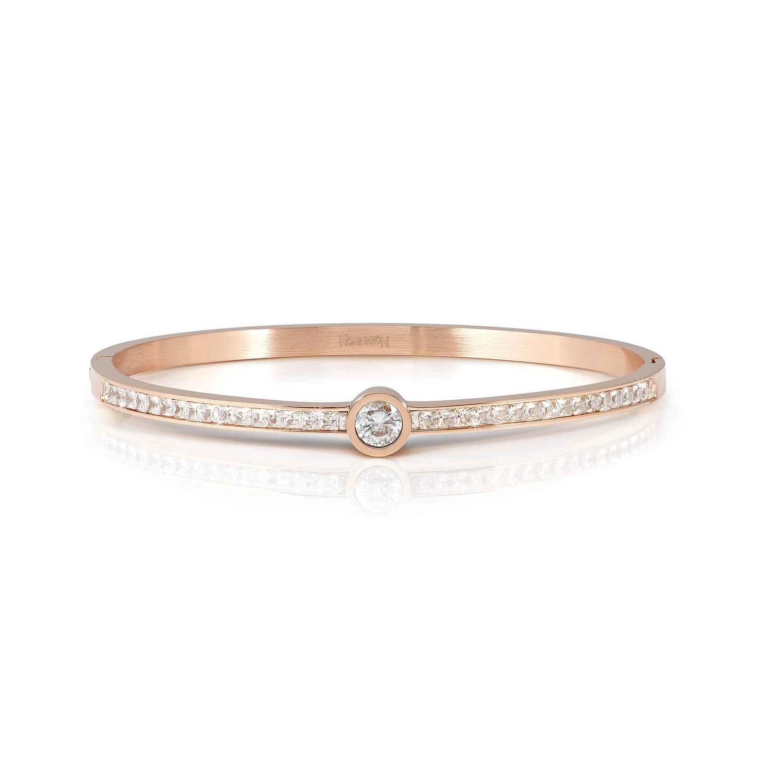 PRETTY BANGLES New Edition Rose Gold White Stones