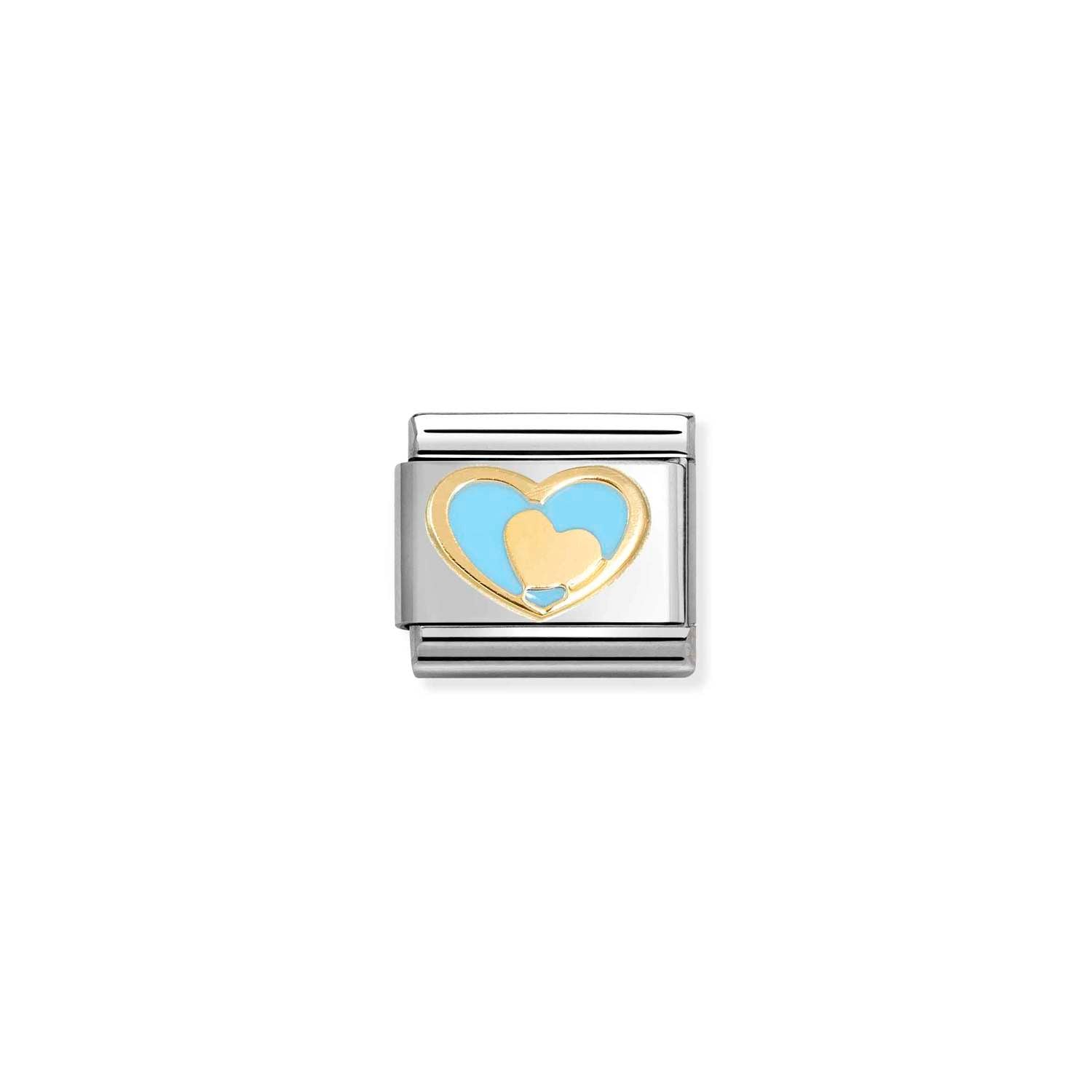 Nomination Classic gold heart in heart Blue