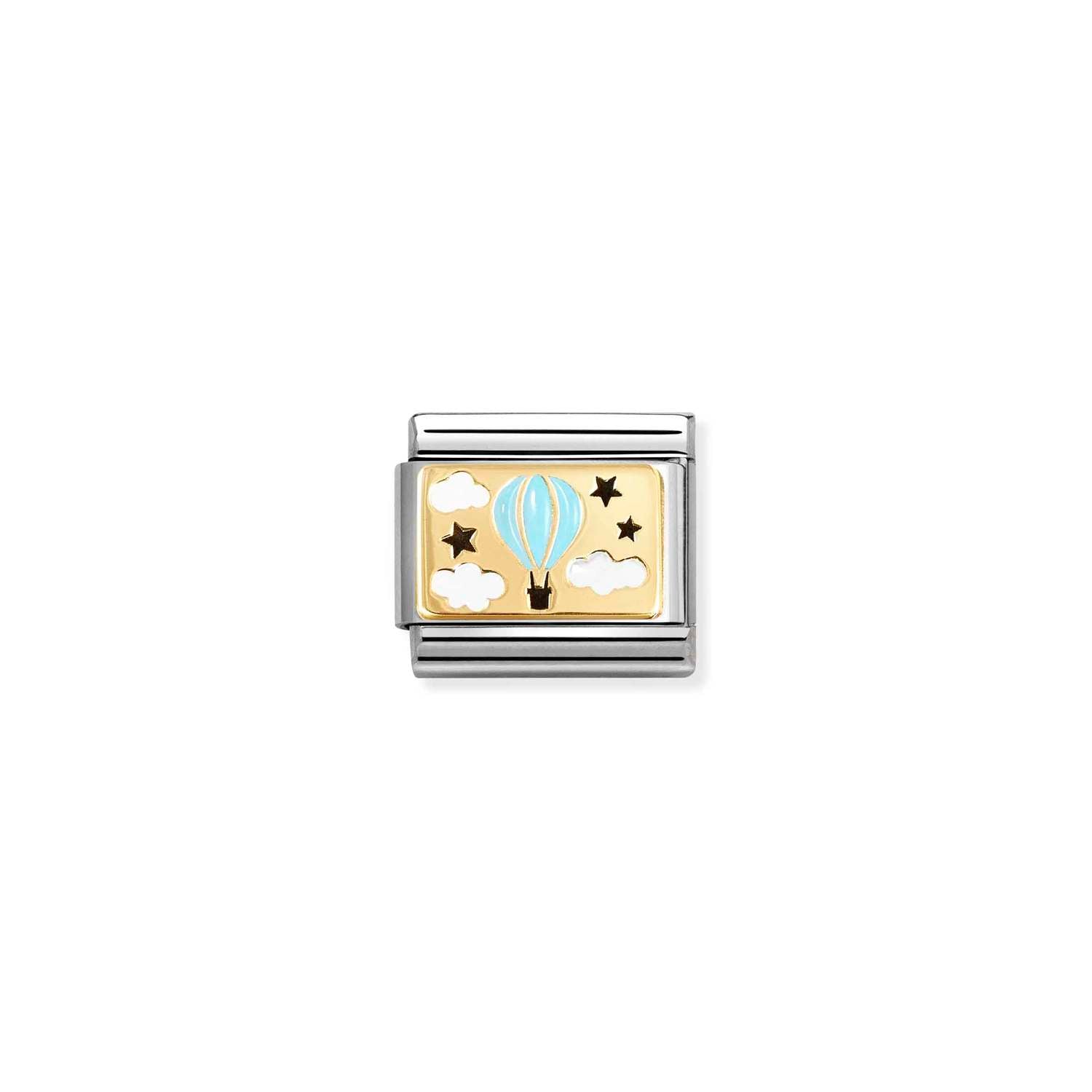 Nomination Classic 18ct Gold Blue Hot Air Balloon Charm