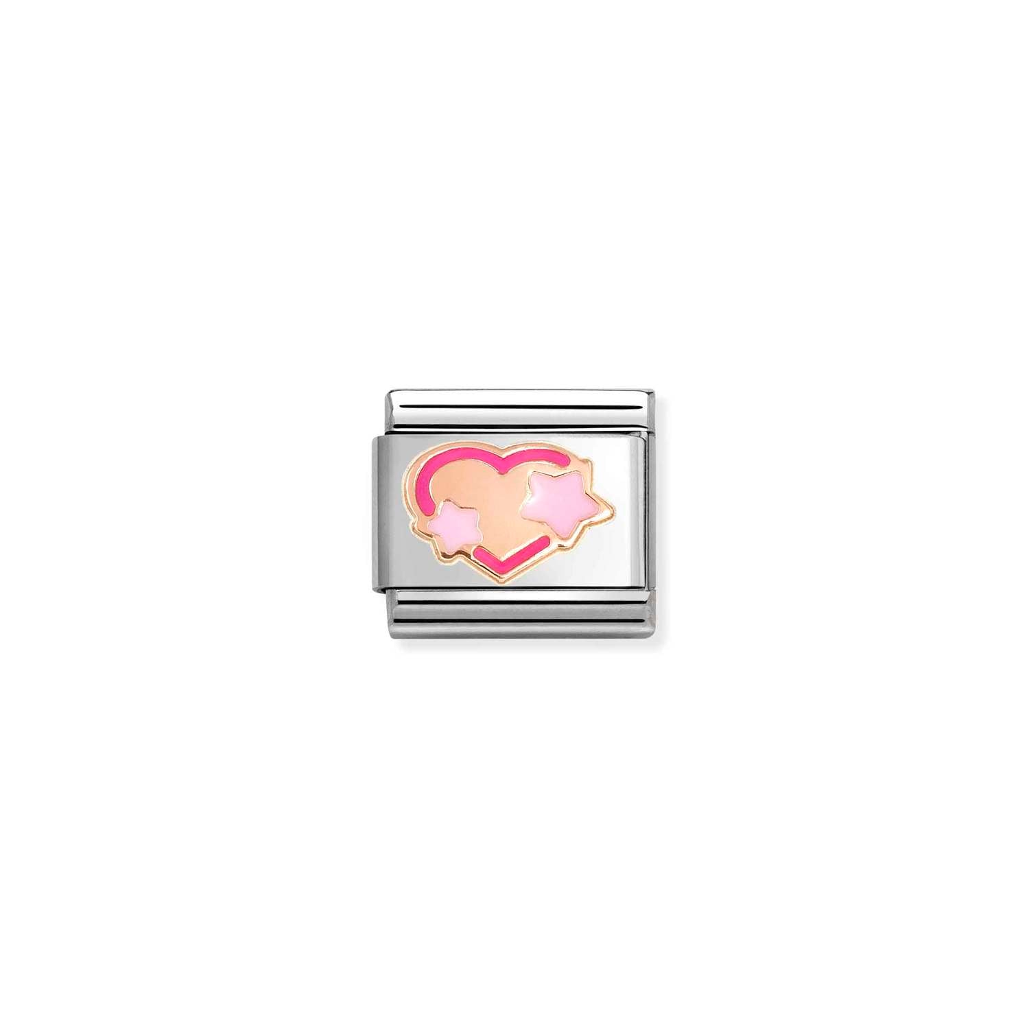 Nomination Classic Rose Gold Pink Fuchsia Star Heart Charm