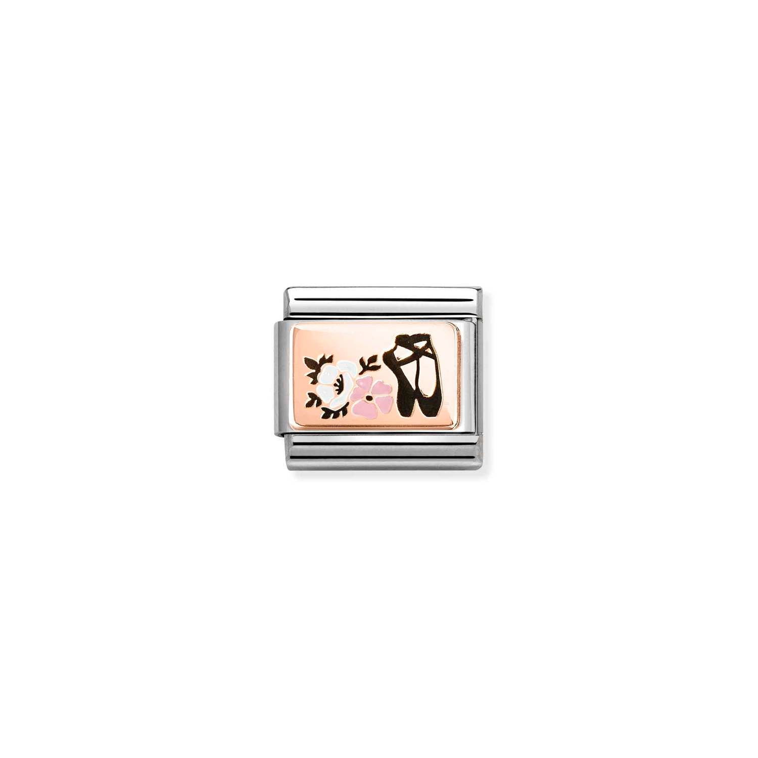 Nomination Classic Rose Gold Ballet Shoes and Flowers Charm