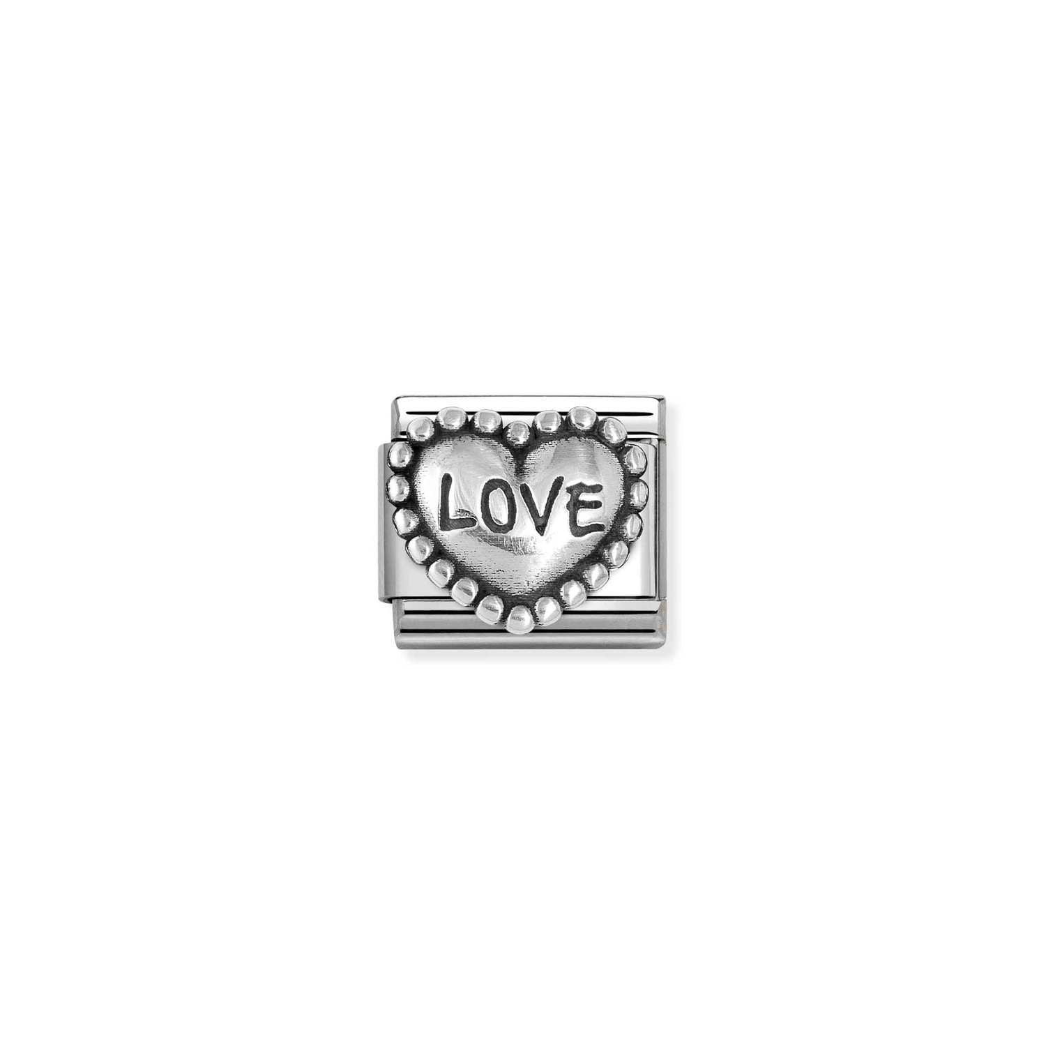 Nomination Classic LOVE in Dotted Heart Charm