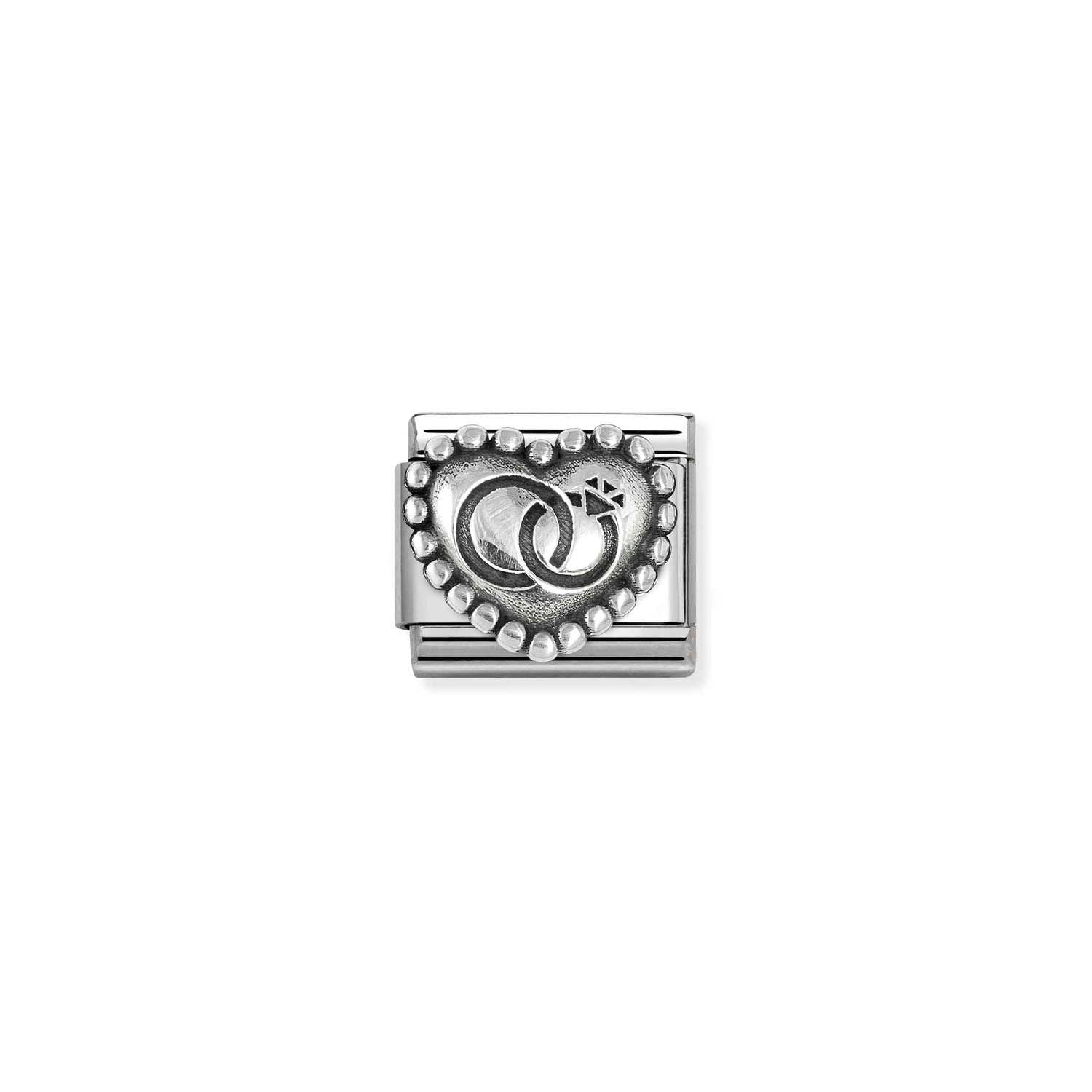 Nomination Classic Silver Wedding Rings in Dotted Heart Charm
