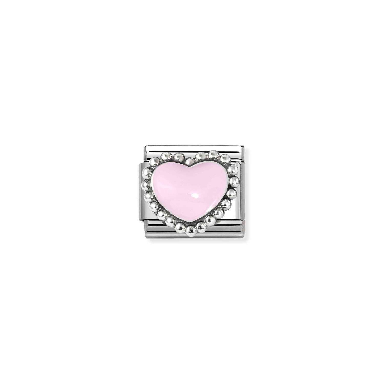 Nomination sterling silver Pastel pink raised heart