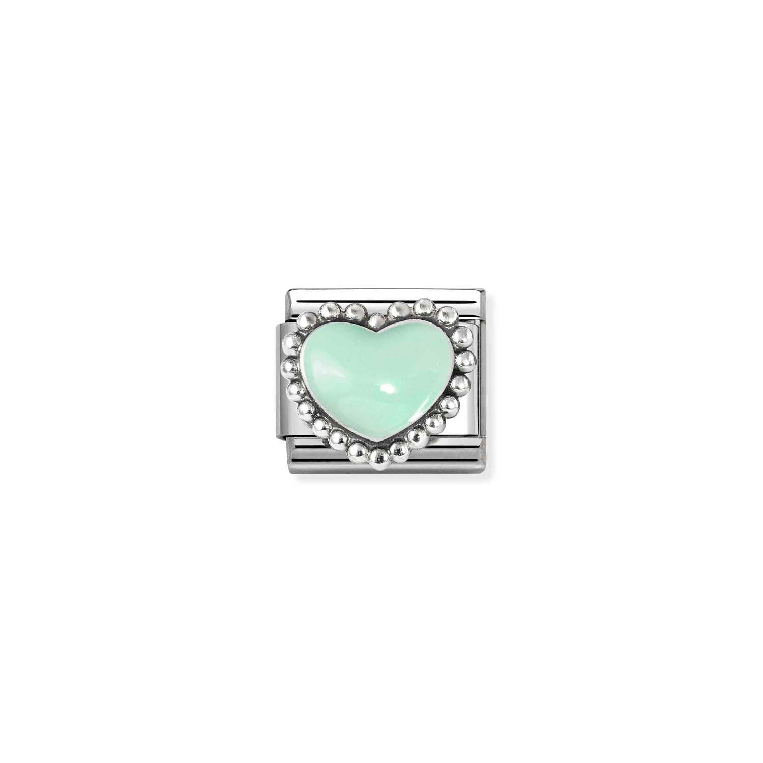 Nomination sterling silver Pastel green raised heart