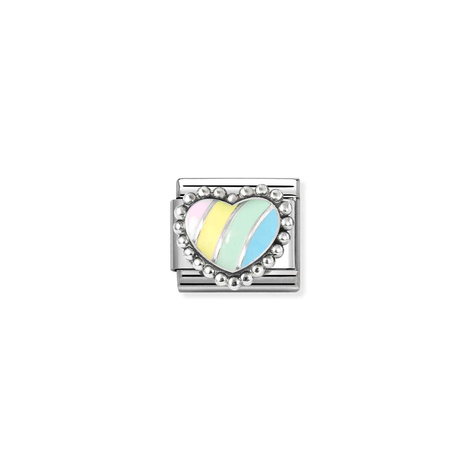 Nomination sterling silver multicolor raised heart