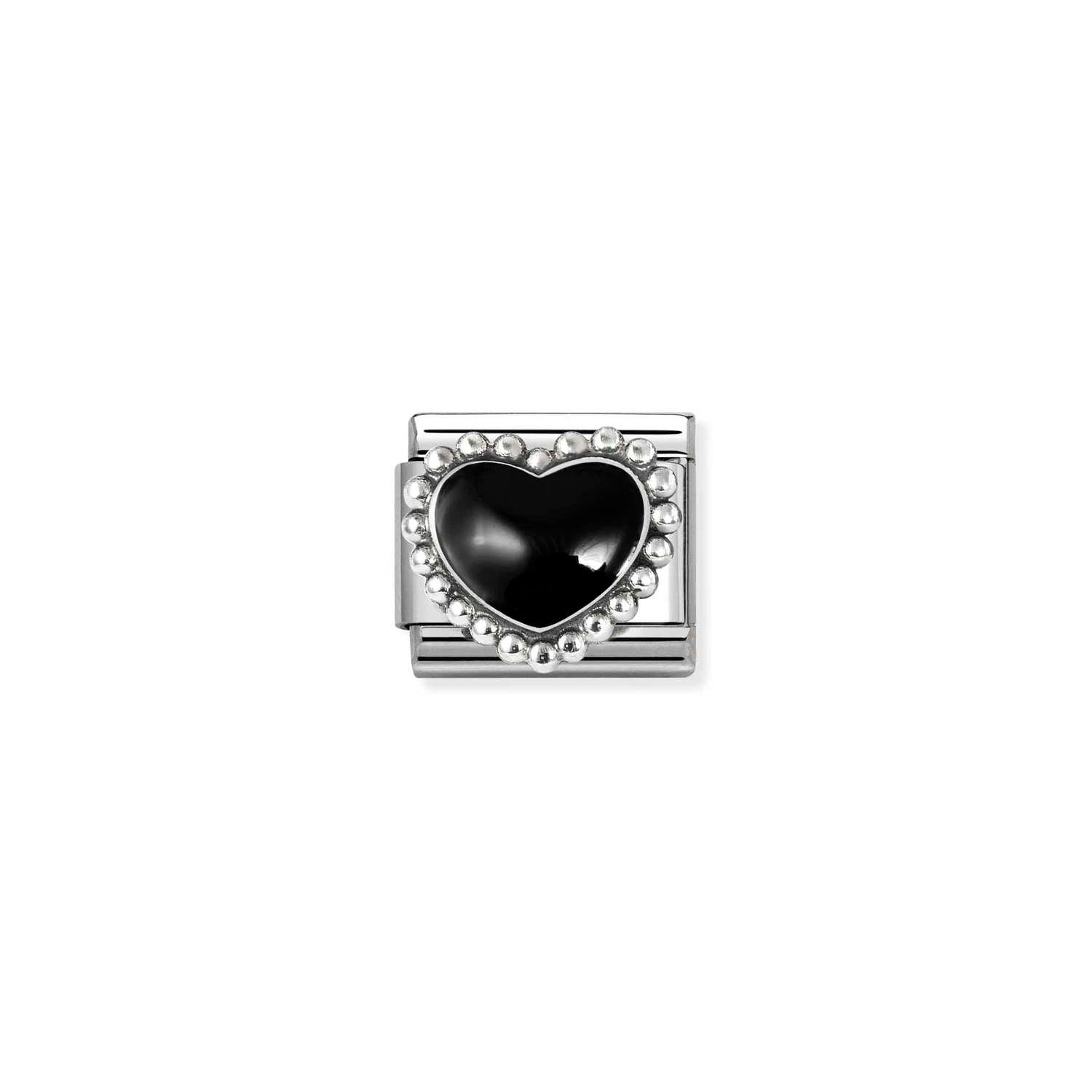 Nomination sterling silver Black raised heart