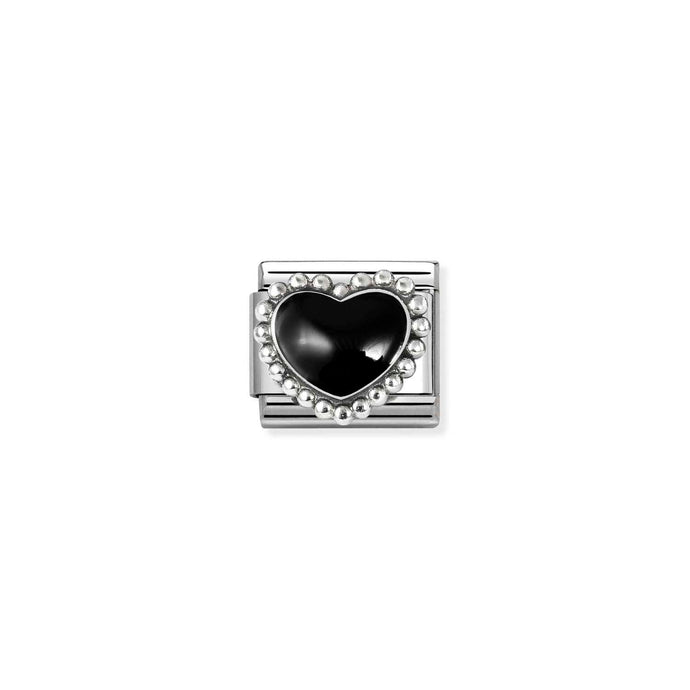 Nomination sterling silver Black raised heart